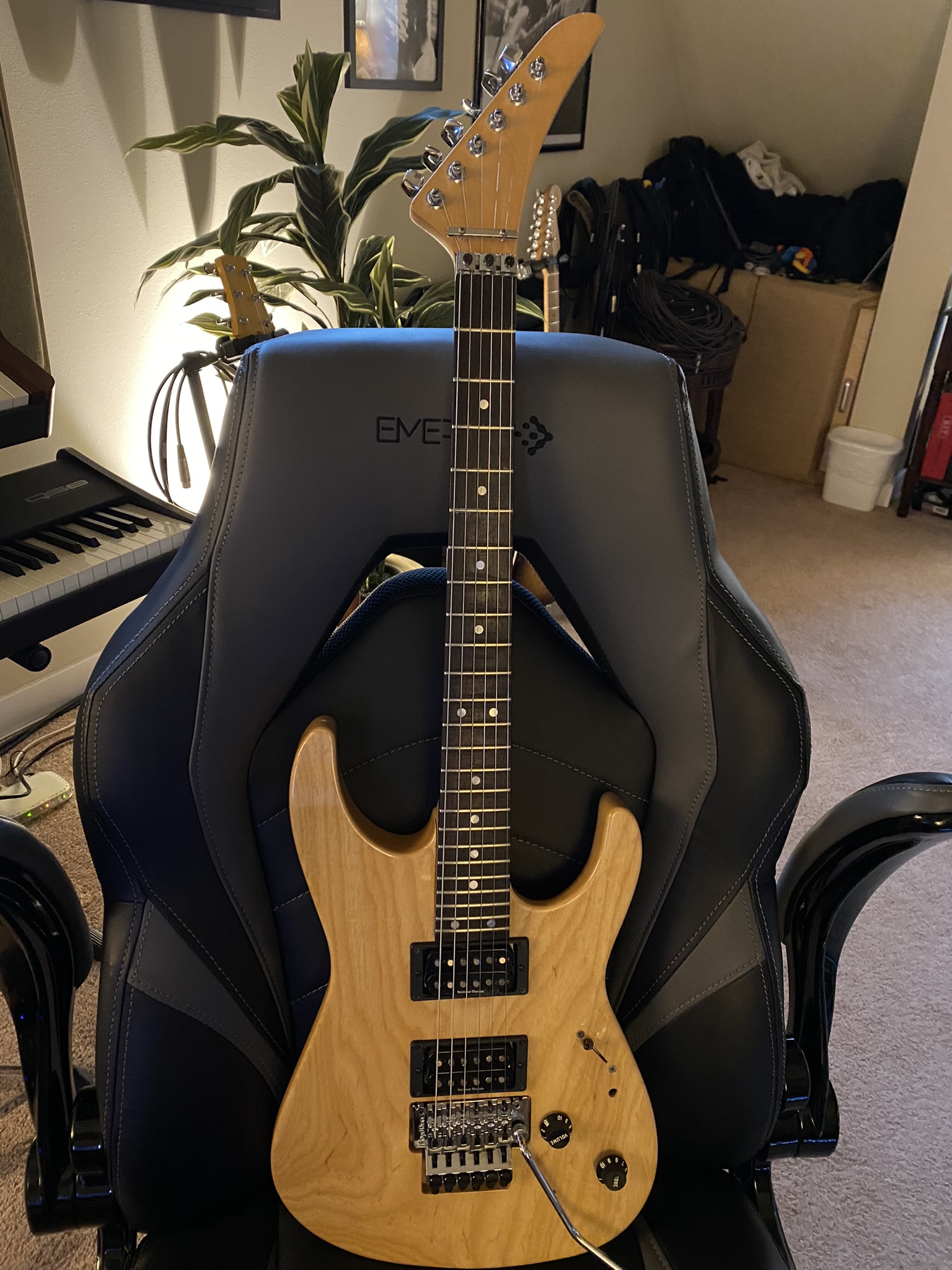 Rebuilt 1994 Warmoth ash guitar for Deep Purple tribute band