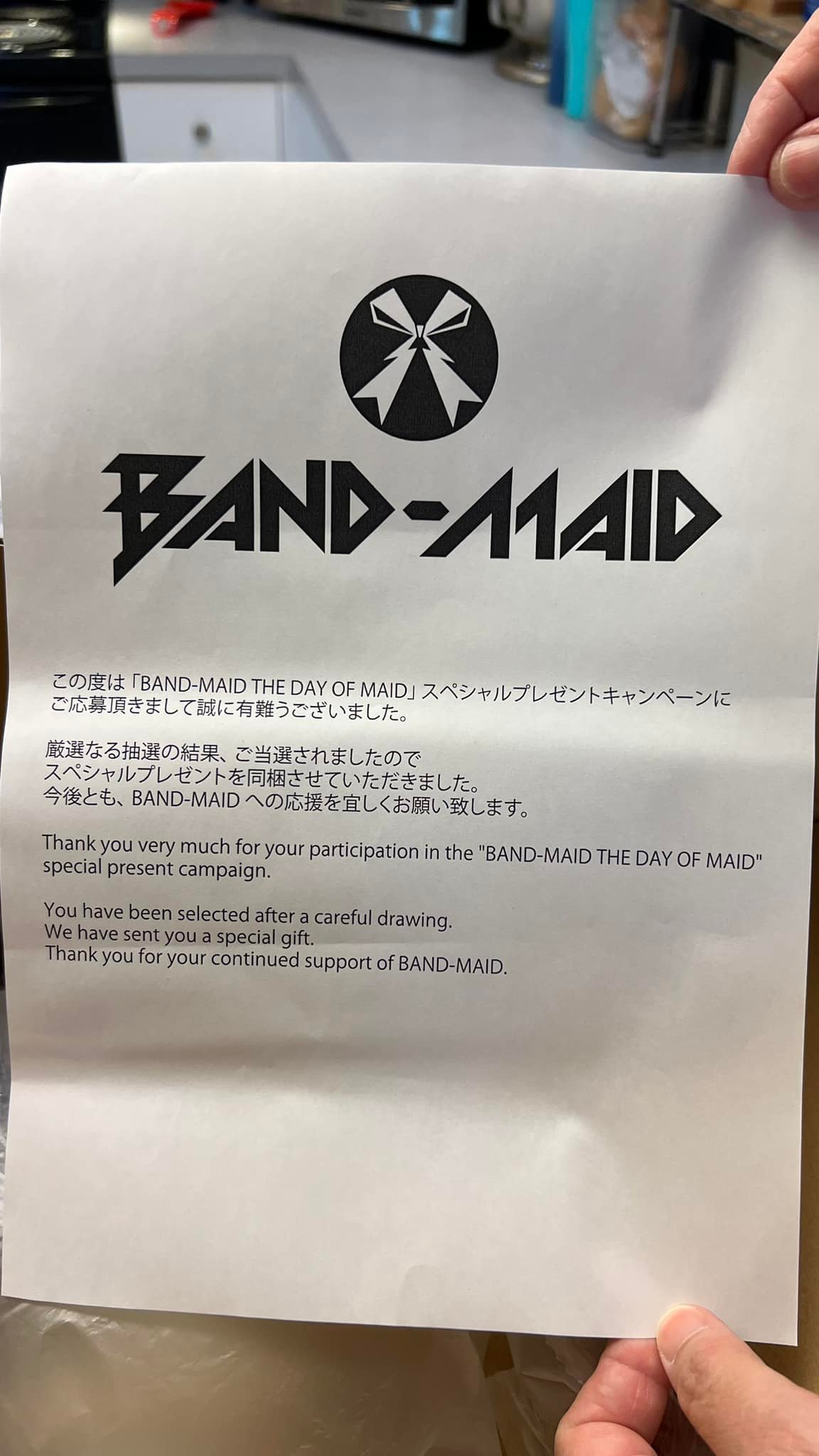 Band-Maid fan wins signed poster from Japan
