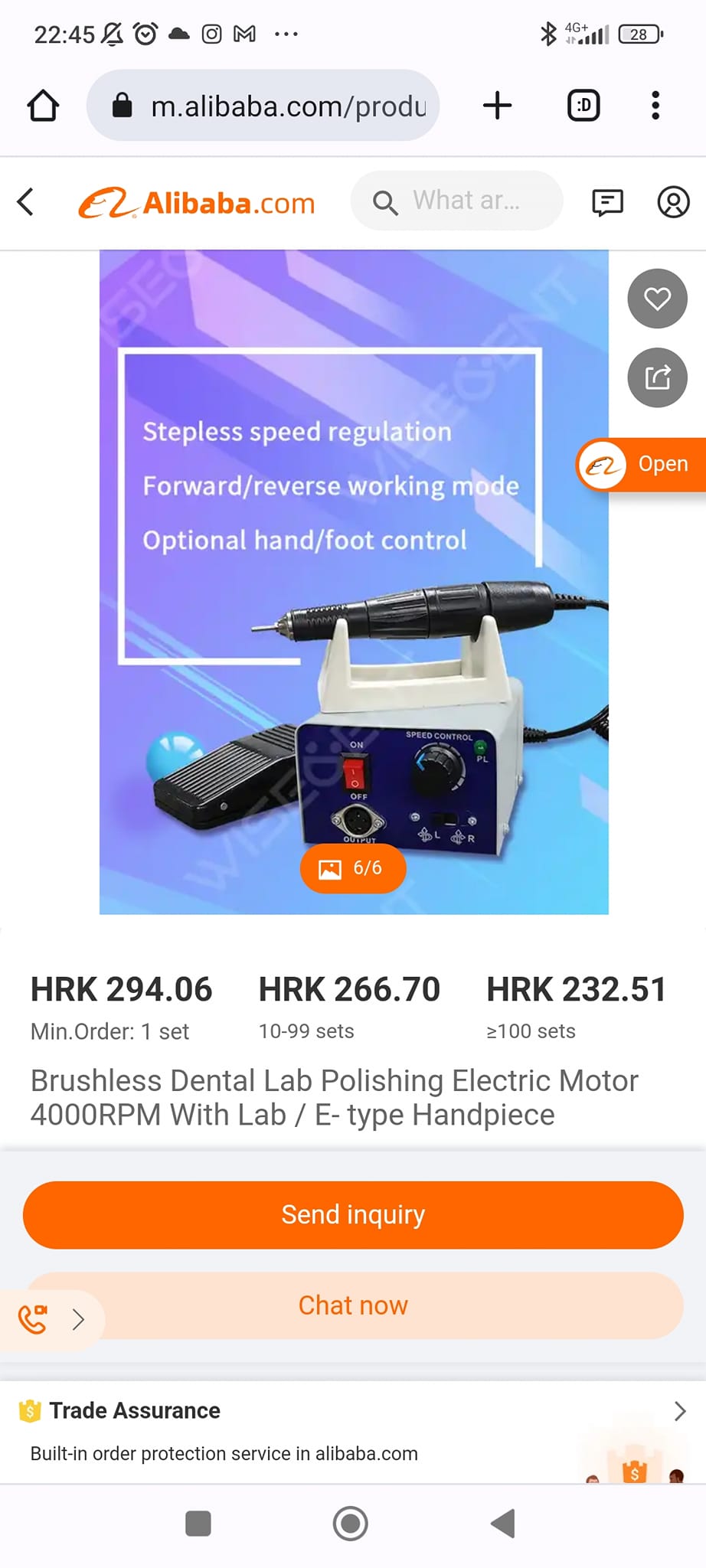 1-10 NSK Style Dental Fiber Optic LED E-generator High Speed Handpiece 4H US