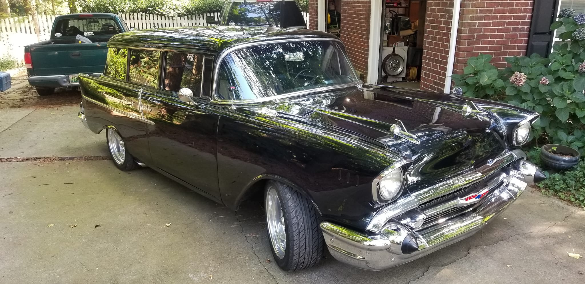 1957 Chevy Handiman Special with ghost flames and 350 Ram Jet