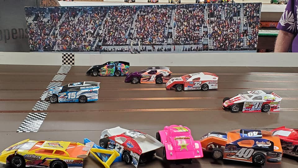 Pete Roncali wins outlaw hobby feature at Greenville speedway.