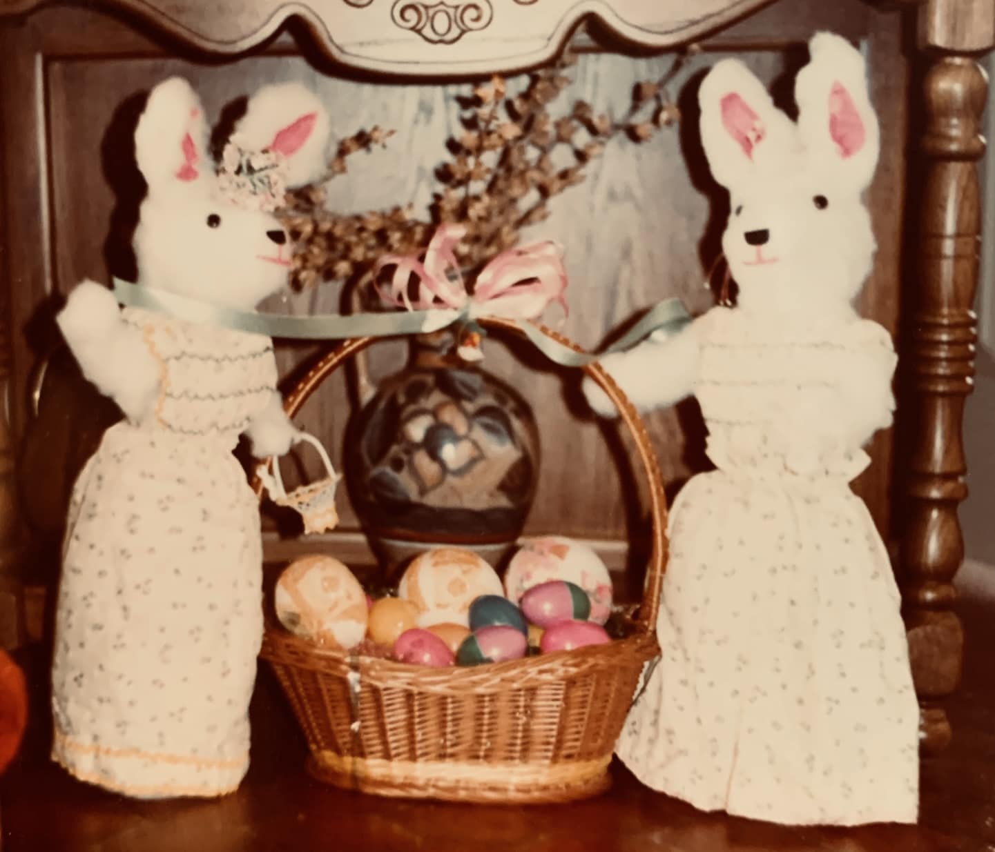 My small Easter basket (2000) with Boyds Rabbit. I was wondering