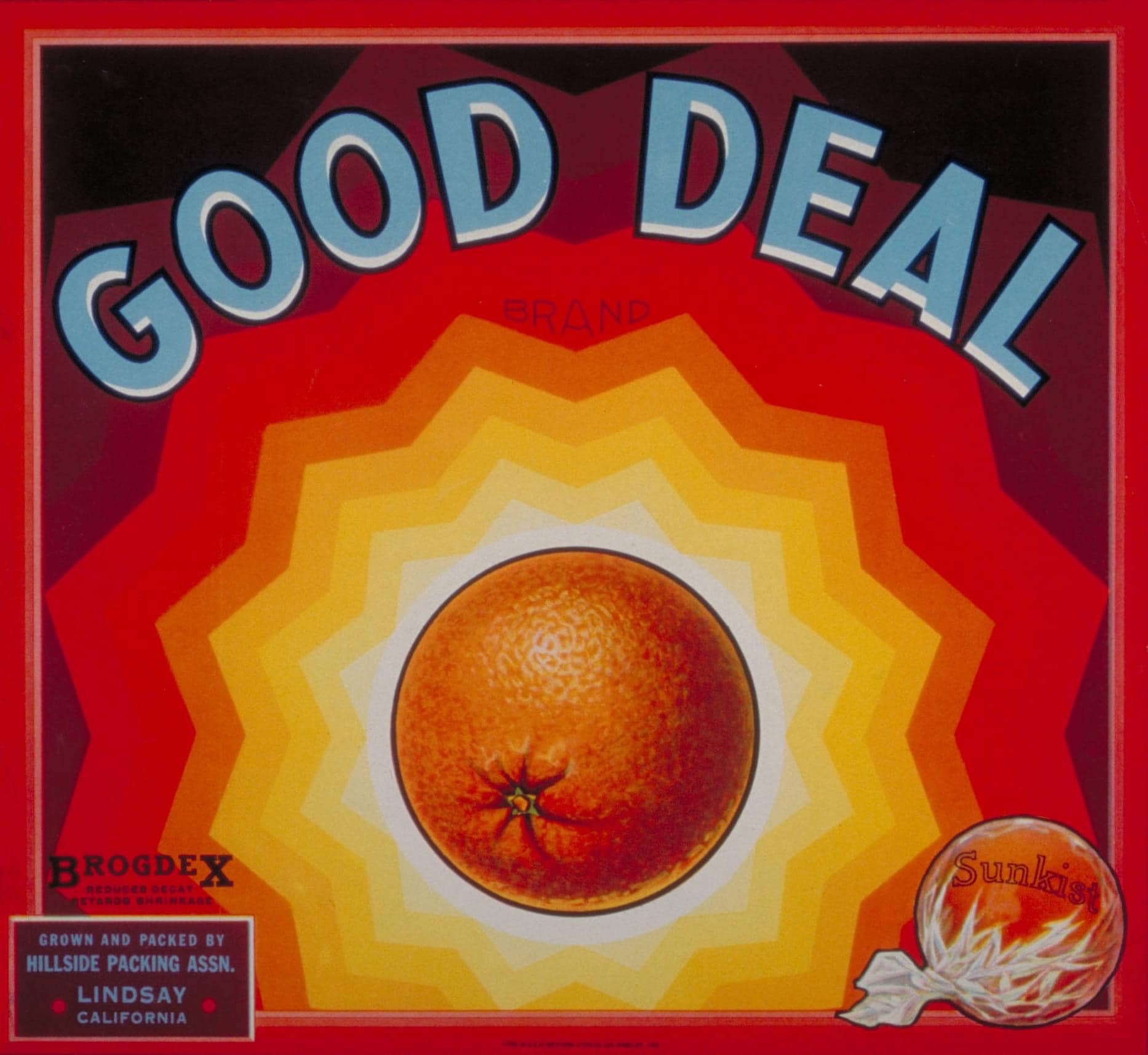 A SLICE IN TIME Redlands Orange Blossom Brand Scenic Orange Citrus Fruit Crate Box Label Art Print