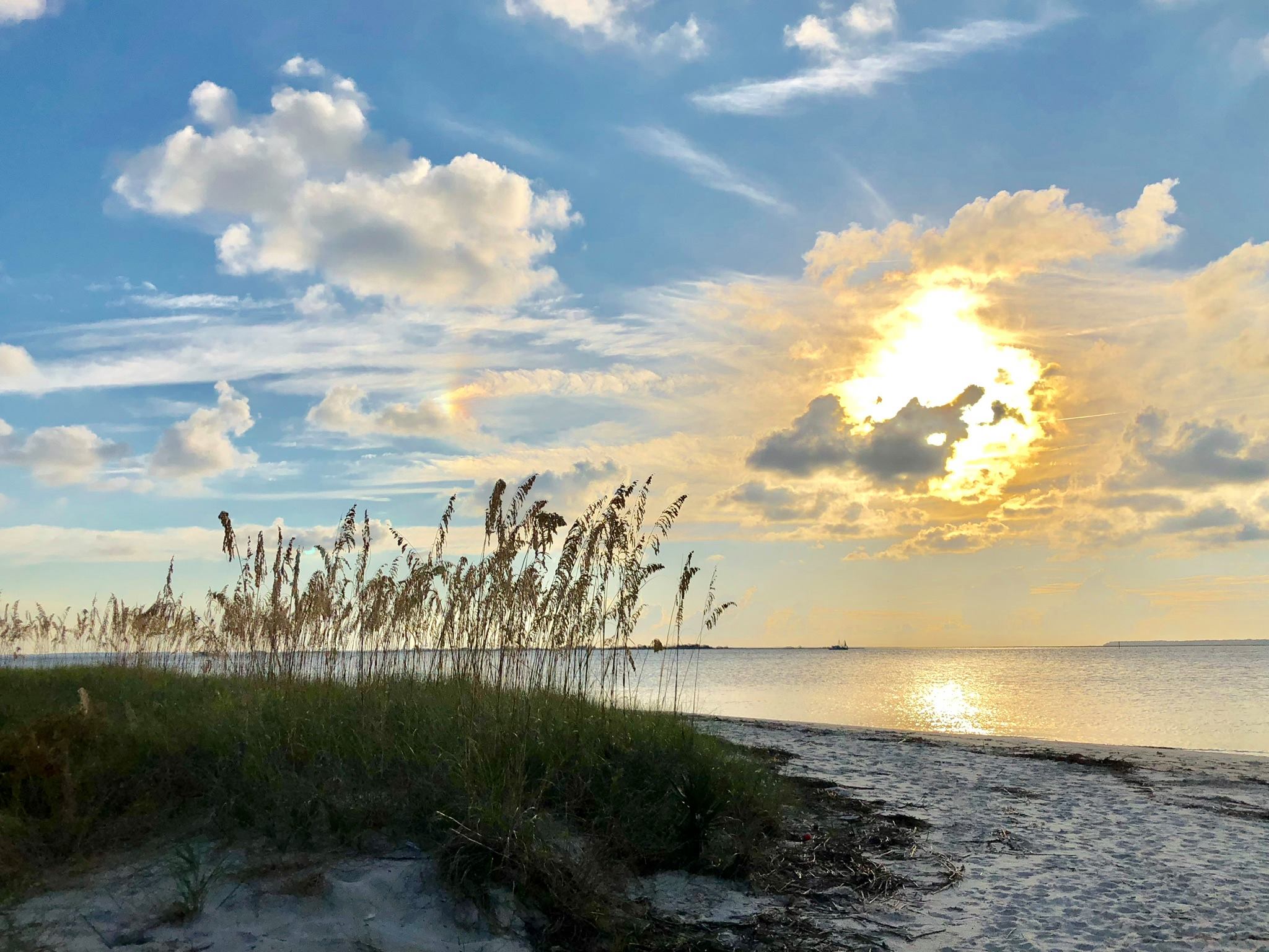 sunset at st. andrew's beach georgia