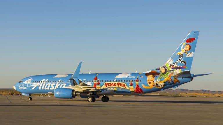 Alaska Airlines Pixar Pier theme plane arrives in Tampa