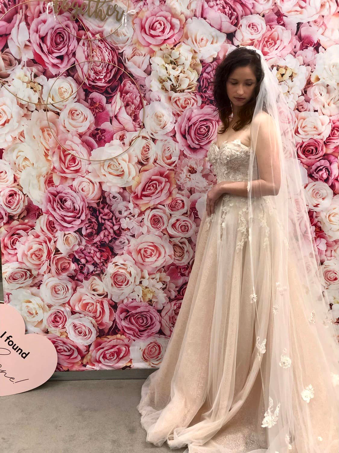 wedding dress with rose gold beading My is beading. I'm struggling with finding jewelry to accent my dress but not distract. I don't want pearls there's no pearls on my dress. Bonus points if champagne rose gold wedding dress