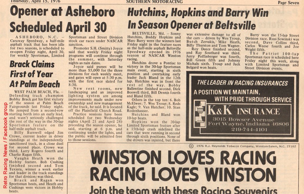 Racing reports from 1963 to 1985