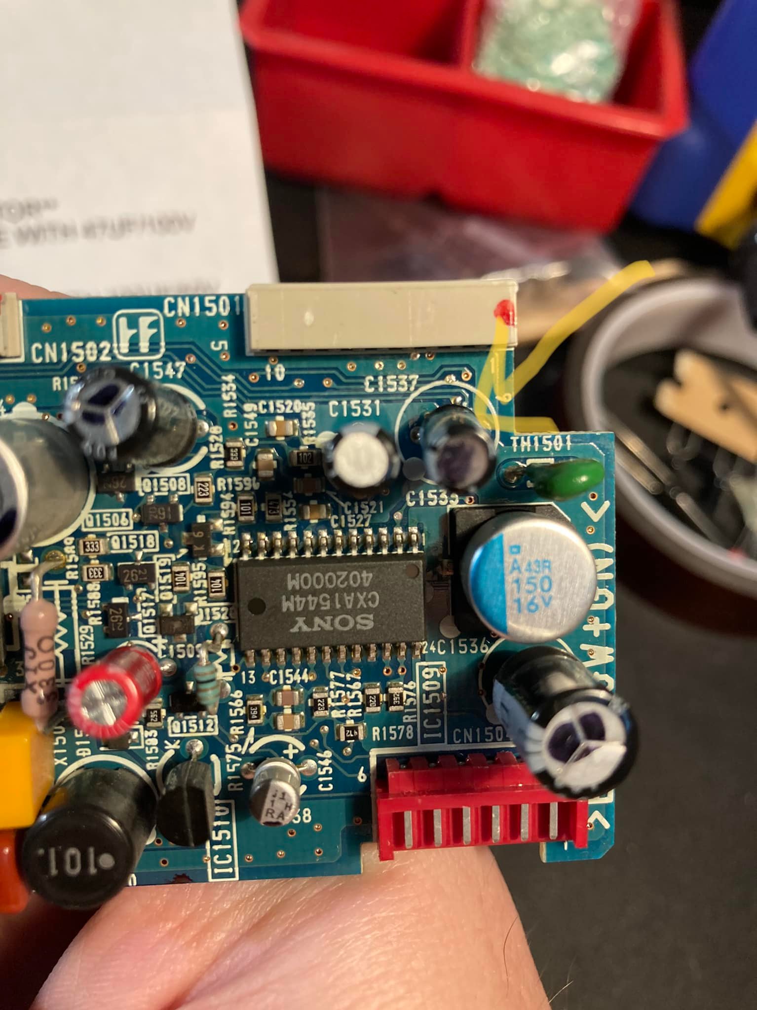 What is the correct capacitor for 20L5 D1 board?