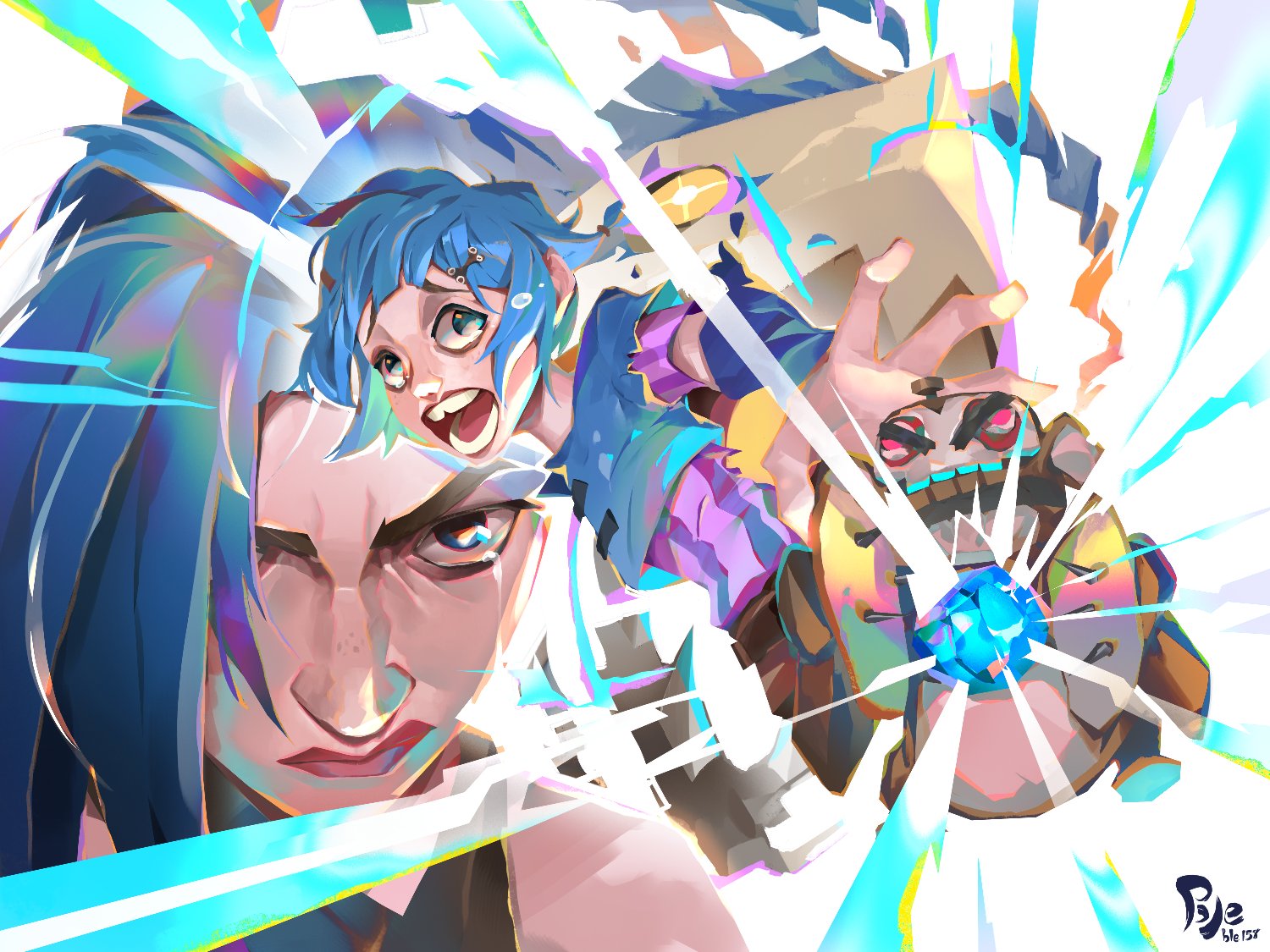 Chawin - Fanart " Jinx " "Powder" Arcane league of legends กำลังรอดู ...