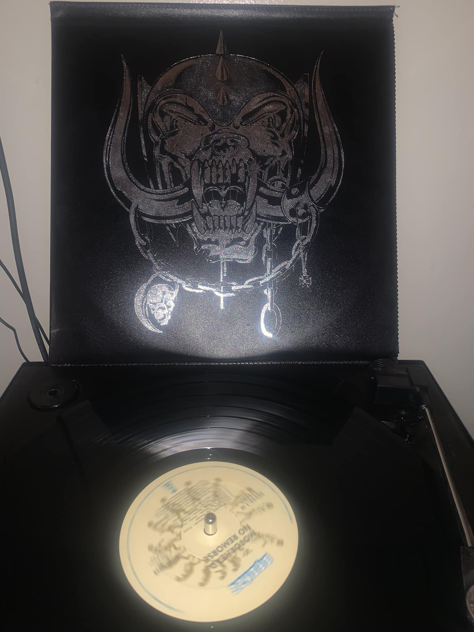 Fake vinyl records made of broken leather