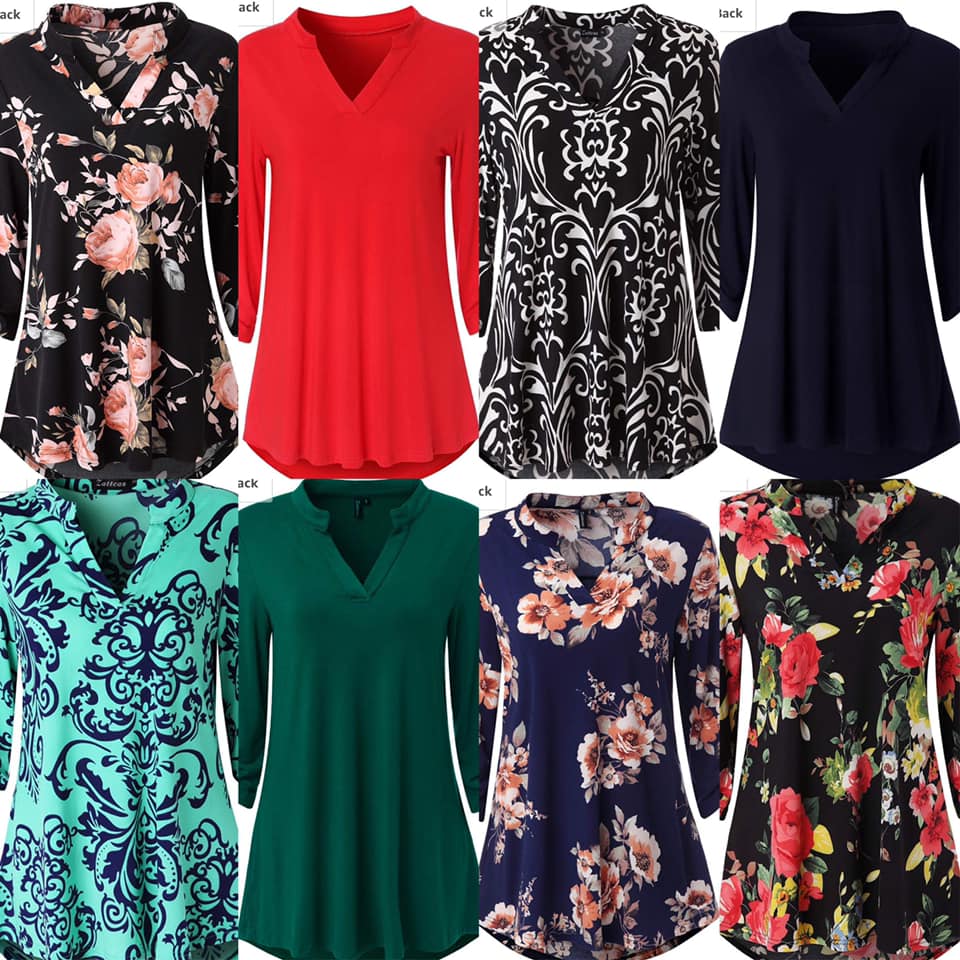 Blouse J.A.C. Rose à Manches 3/4 Brodée - Taille 1X (plus Size) - Neuf Avec étiquettes