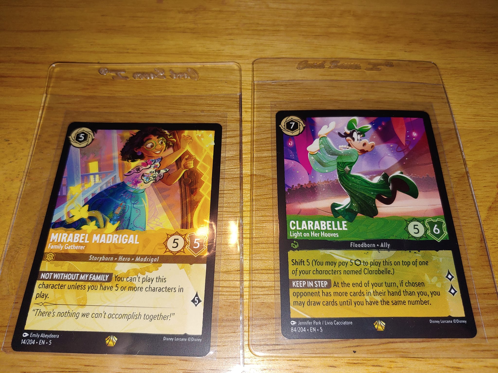 Pulled Enchanted card in Disney Lorcana TCG