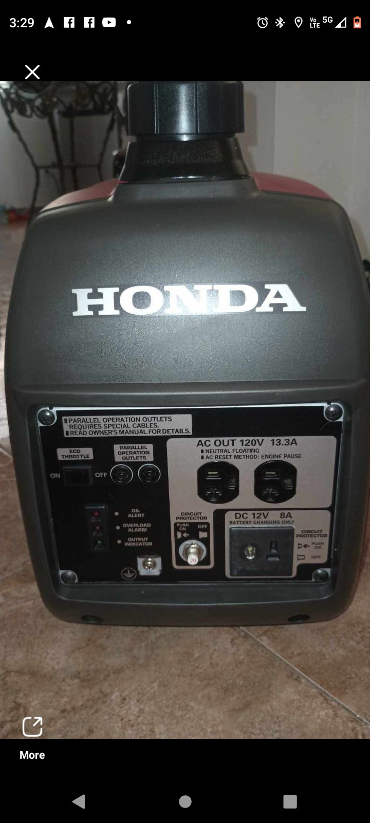 Honda Generator Owners Club | At what RPM is the eu2000i supposed to ...