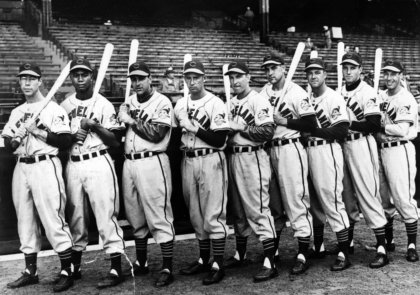 1948 Cleveland Indians starting lineup. The last Indians team to