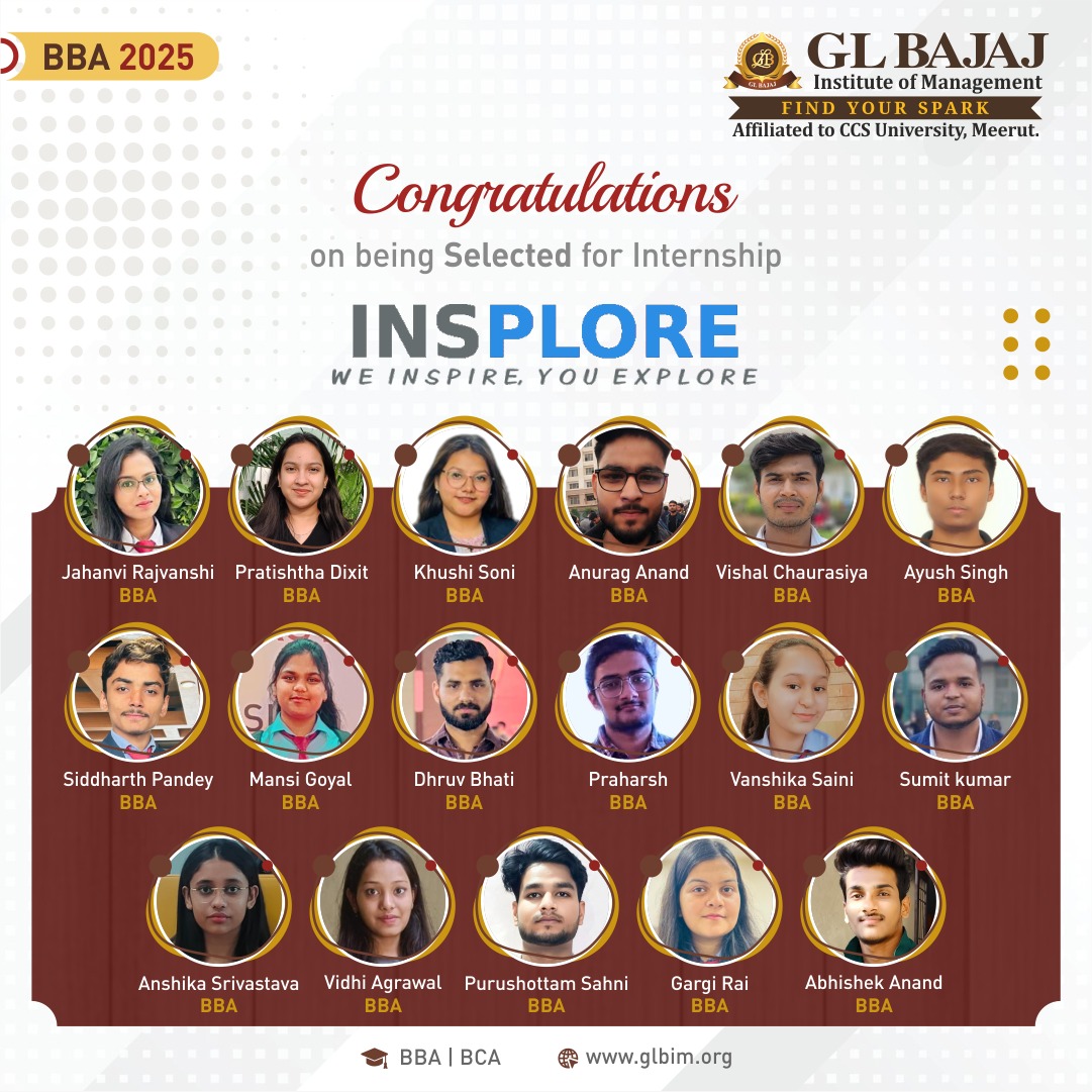 GL - GL Bajaj Institute of Management (GLBIM) feels immensely proud to ...