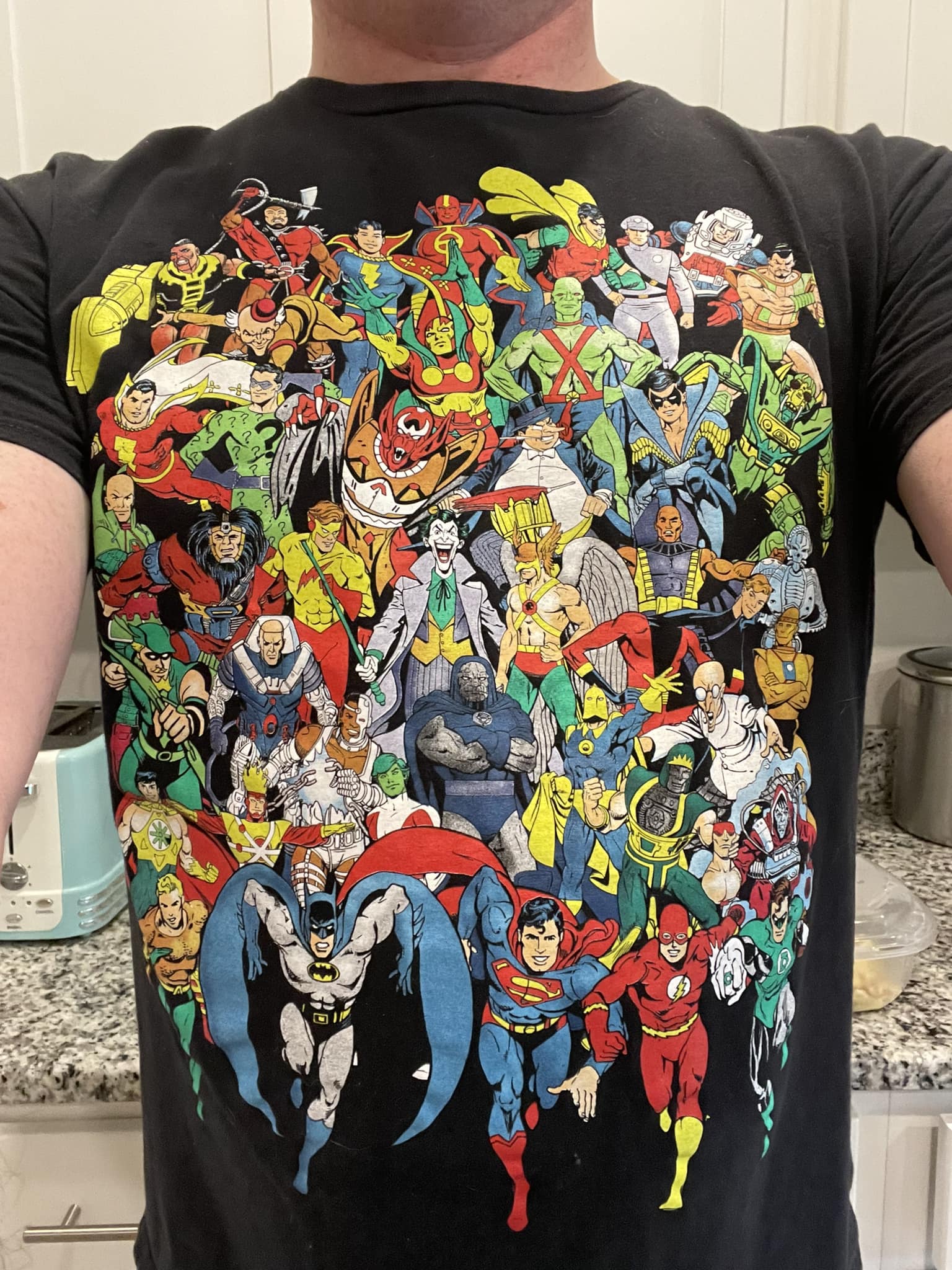 Vintage Super Powers T-Shirt with Multiple Characters