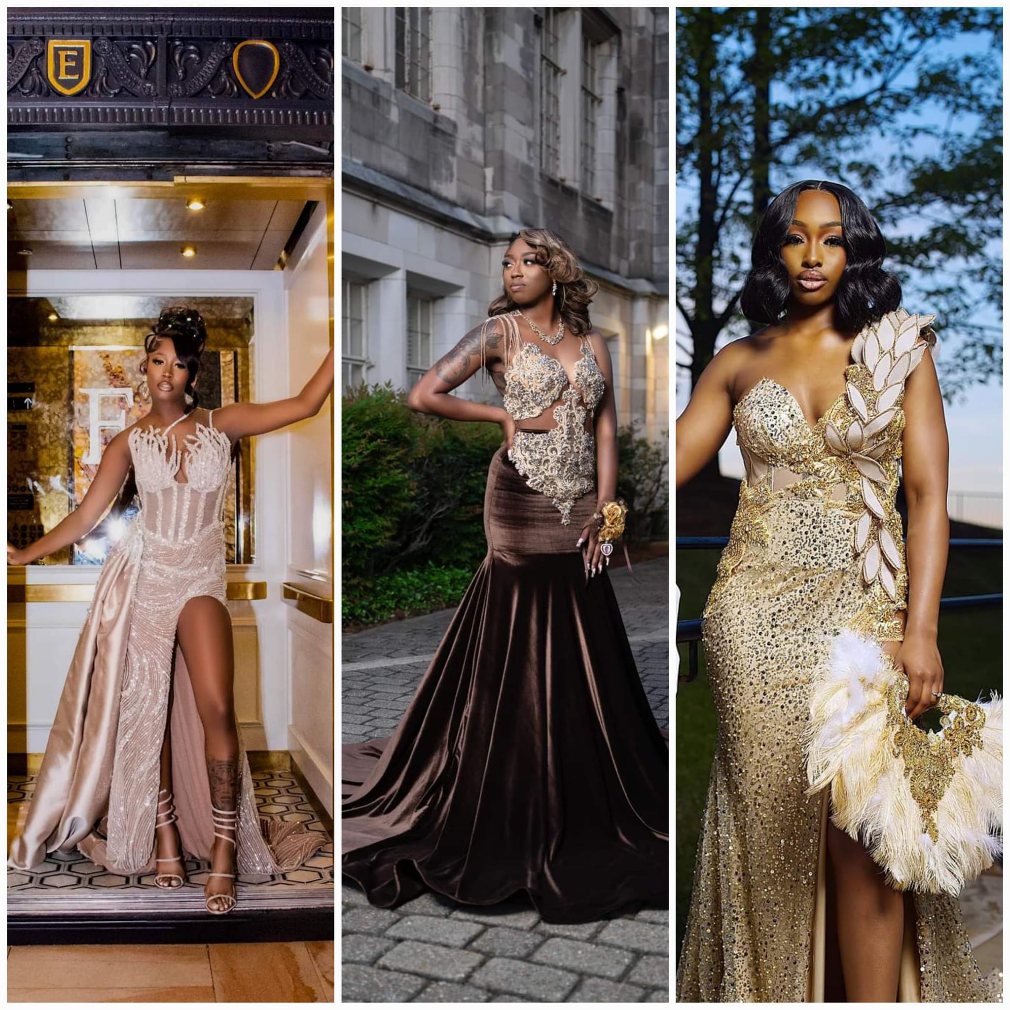 open lace back dress Strapless Gold Prom Dress 2025 with Slit & Front Bow 8 / Red