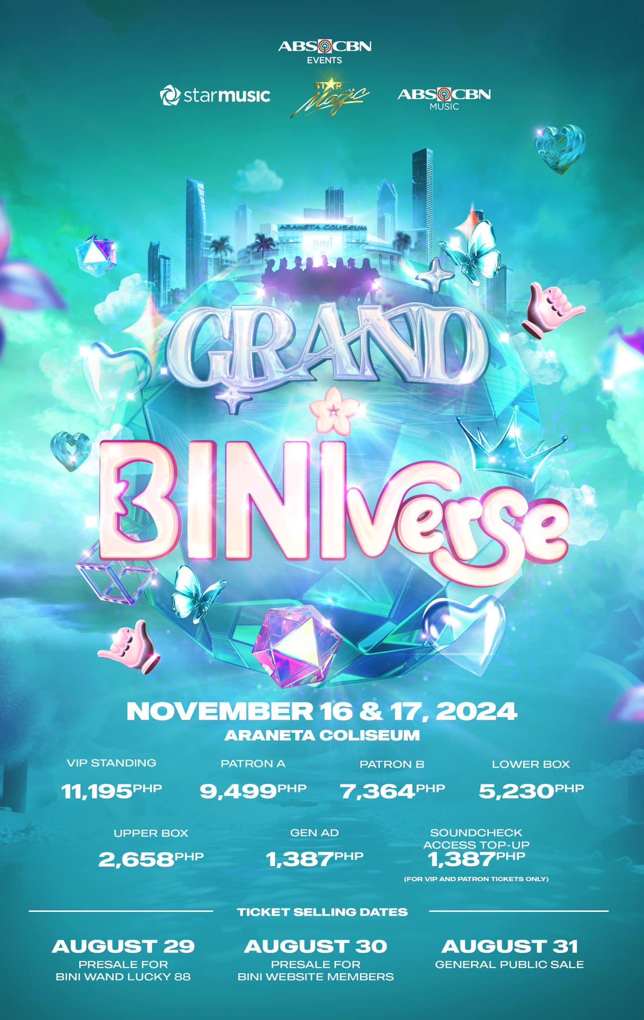 Ticket prices for BIGBANG range from P4,888 - P25,888. Seat plan