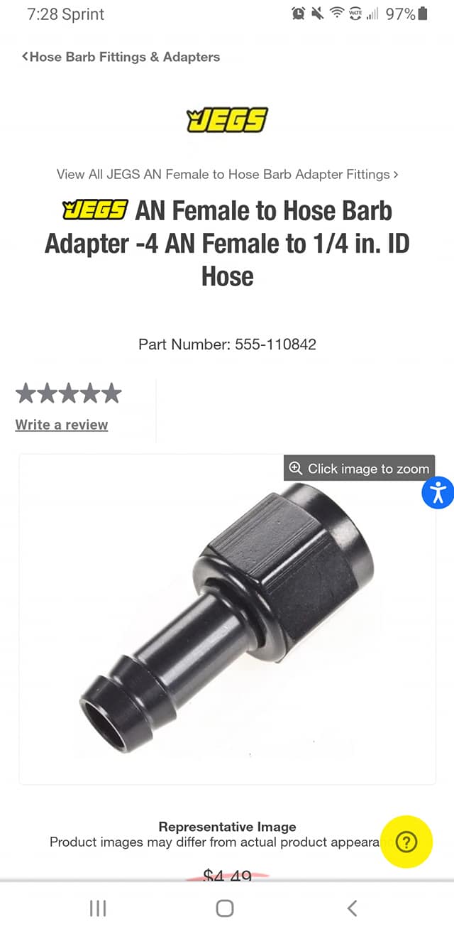 ICT Billet 6AN To 3/8" Hose Barb Fitting Adapter - Straight AN ORB Connector, Bare Aluminum
