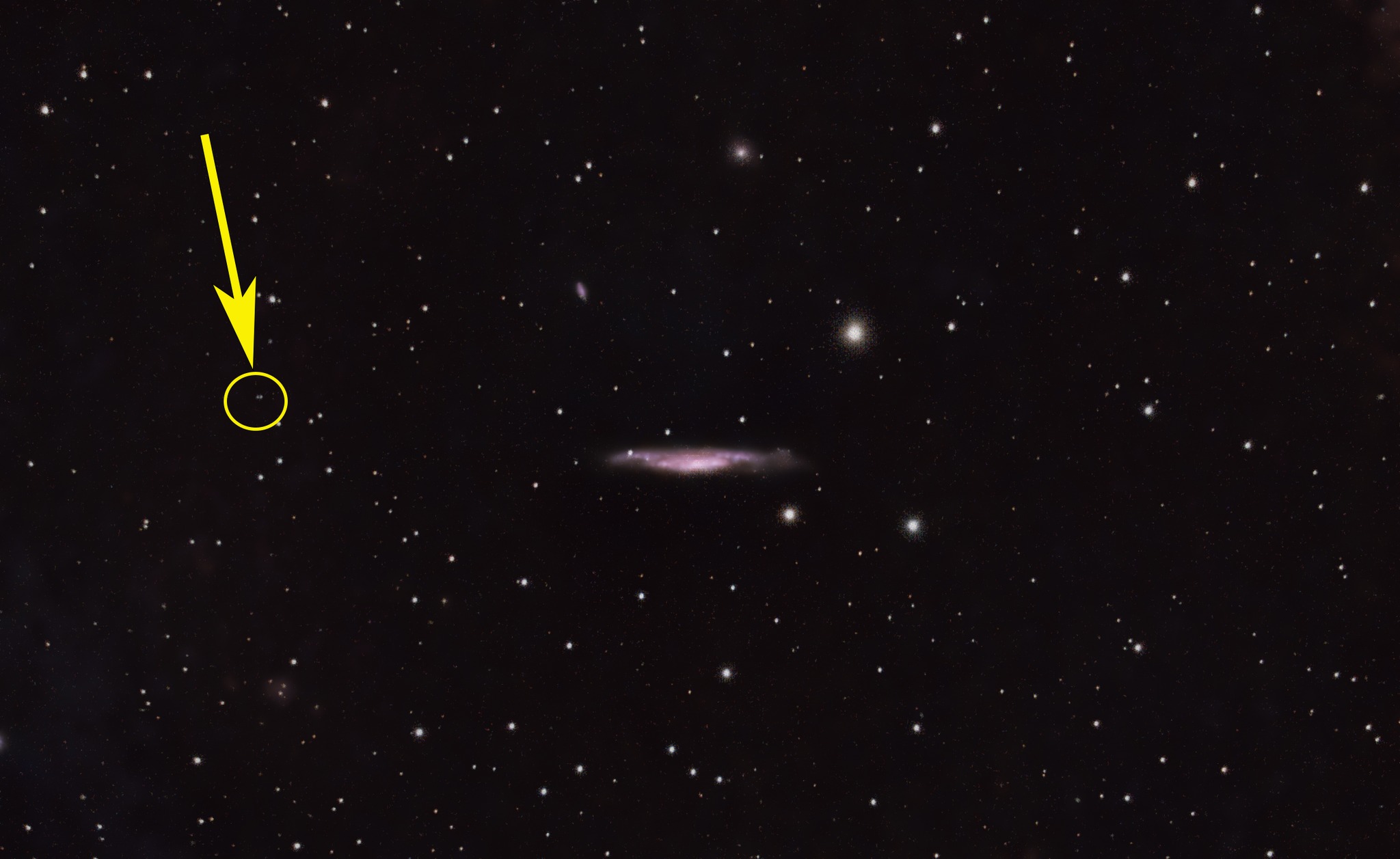 A photo I took of the quasar (APM 08279+5255). The light from that