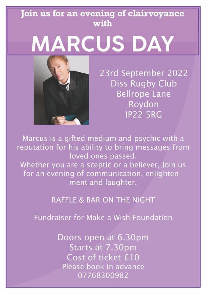 Clairvoyant evening with Marcus Day | Facebook