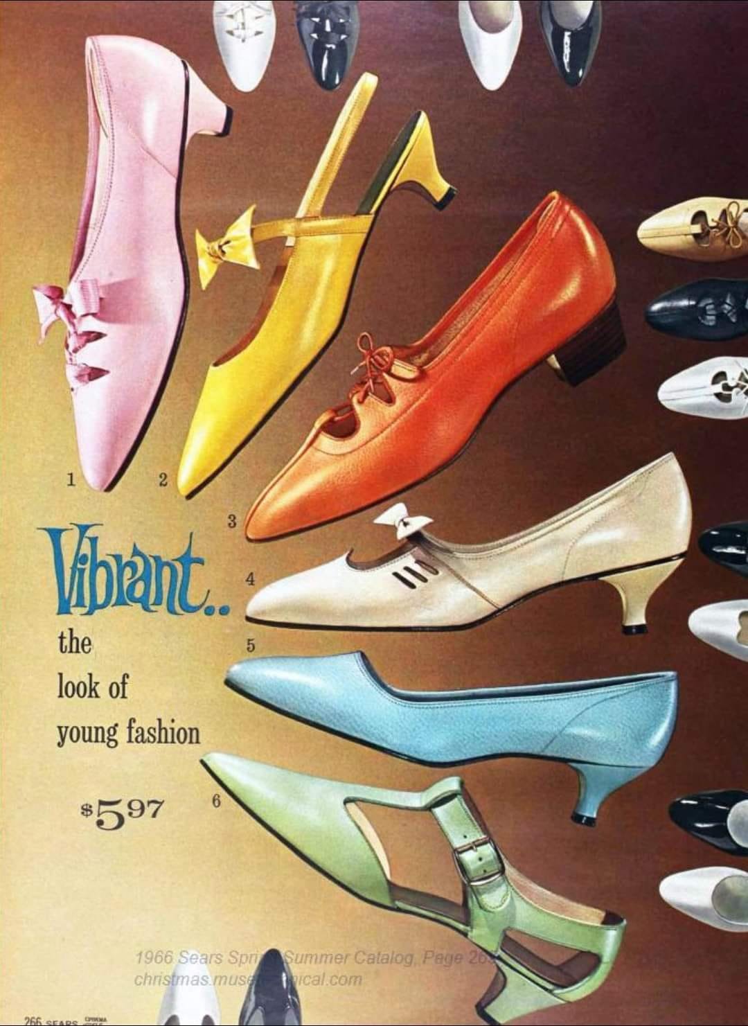 sears ladies dress shoes 1966. Pretty from the Spring/Summer catalog PINE