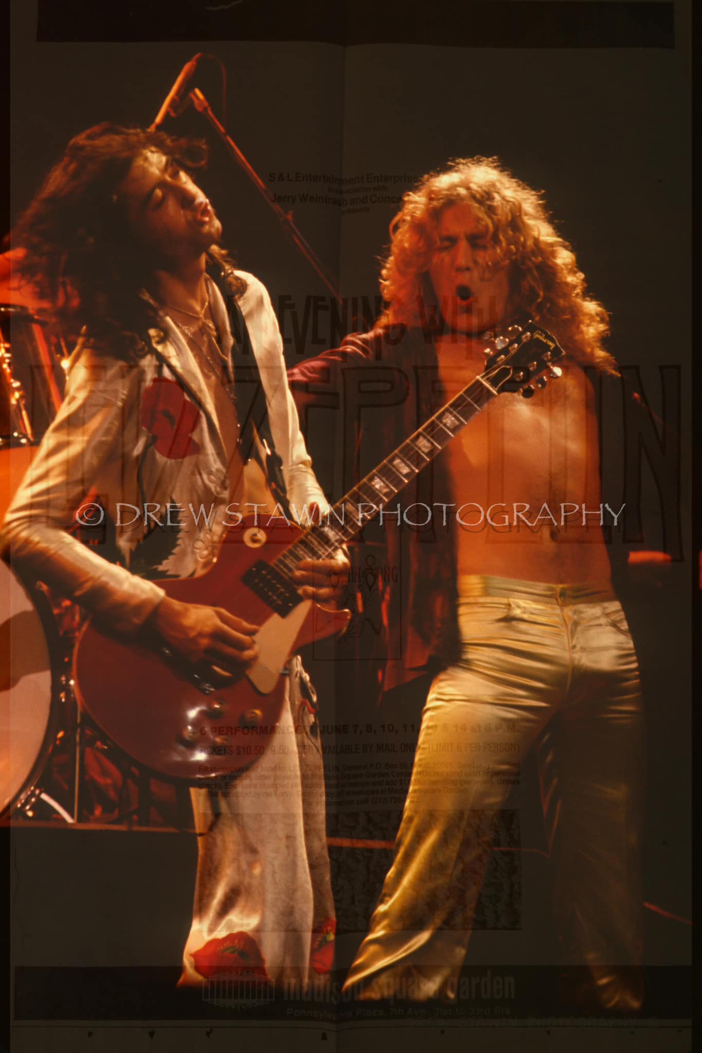 Photographs of Jimmy Page at Led Zeppelin's Knebworth concert
