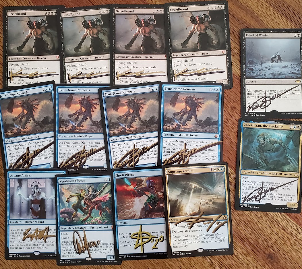 Cards signed by artist Mathias Kollros returned