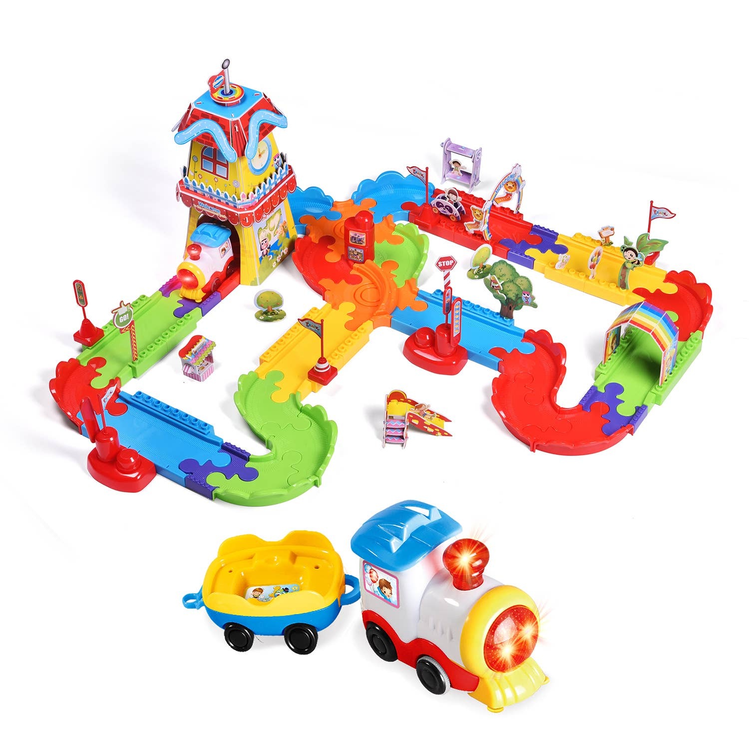 Magnetic Clickrail Train – Circuit Flexible 3D, Train Électrique Avec Voiture, 81 Ou 118 Pièces, Cadeau Noël Anniversaire Pour Enfants