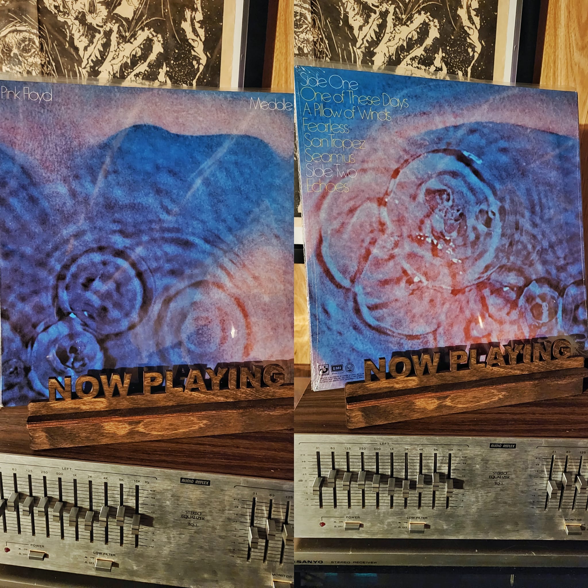Opening sealed Pink Floyd's Meddle vinyl record