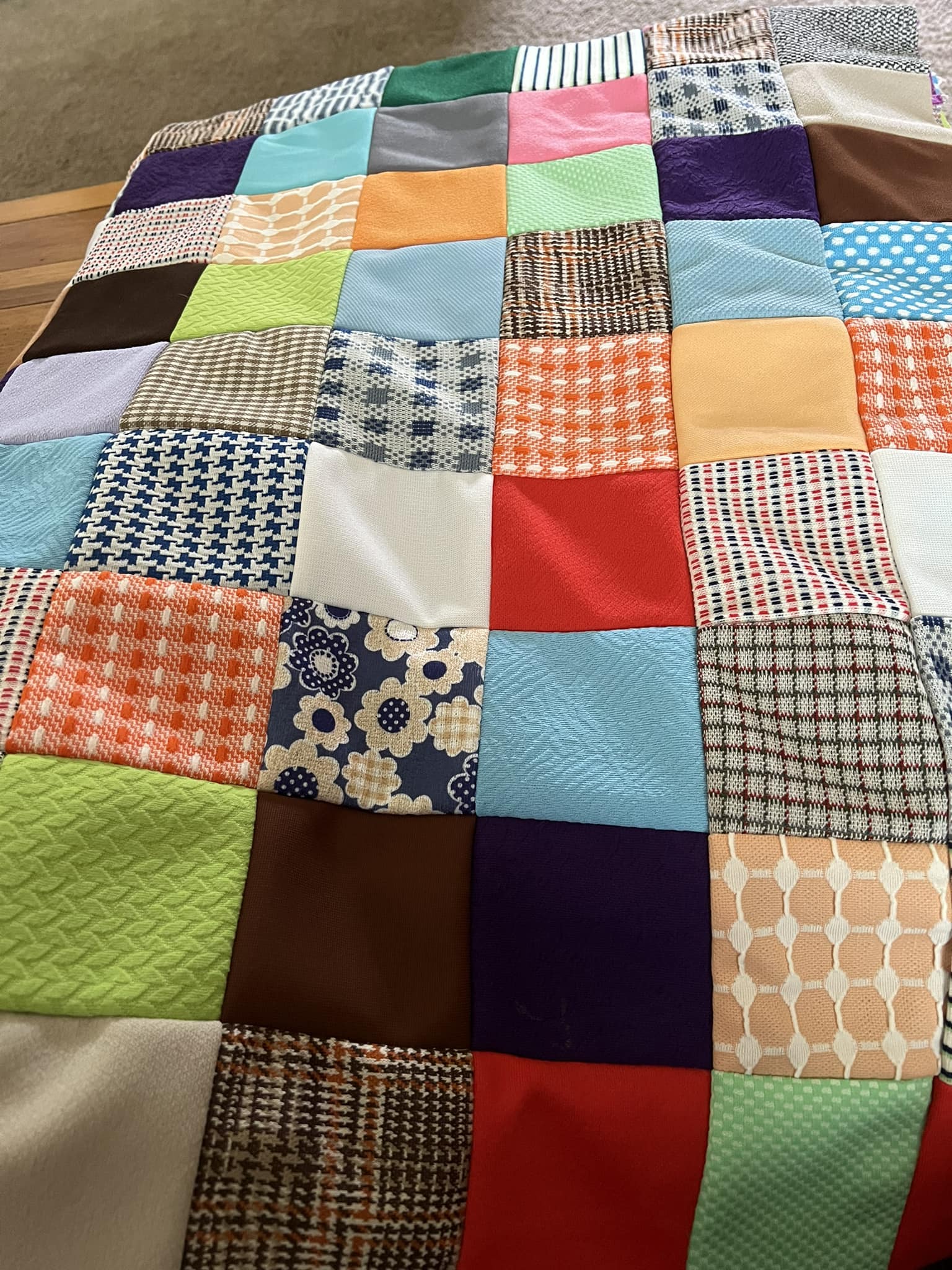 How to finish a double knit quilt started by great grandmother?