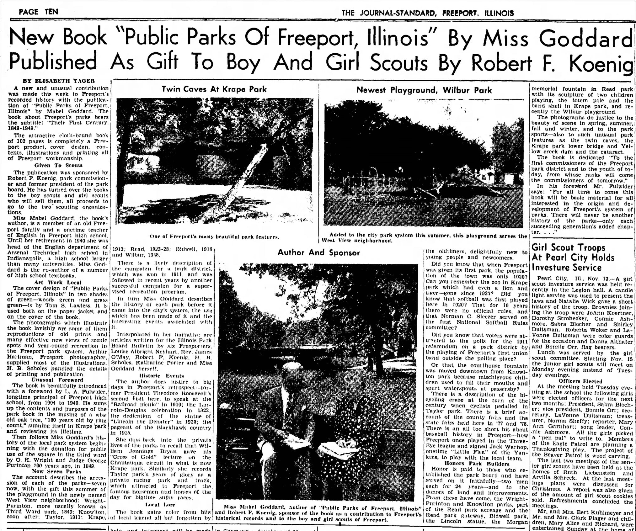 Freeport public parks history article 1948
