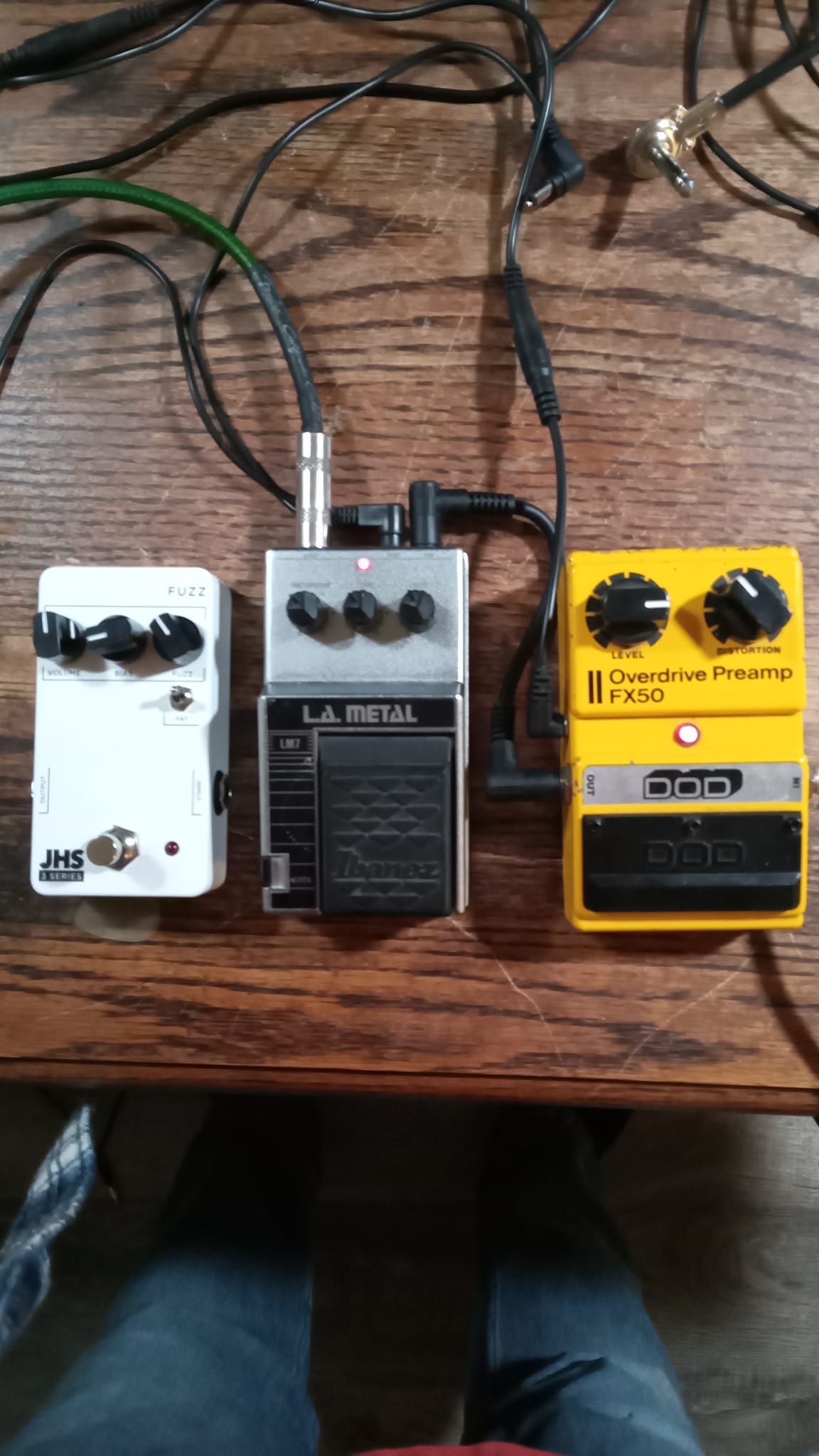 Customized JHS 3 series fuzz pedal by a guitar player's son