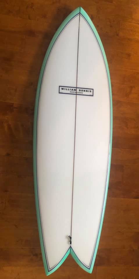 William Dennis Surfboards, Ventura, California. 5'10 x 22 x 2 3/4
