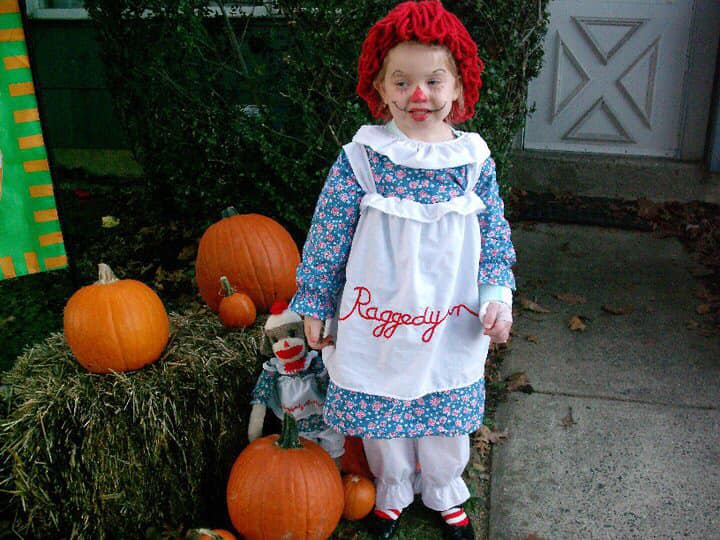 Raggedy Ann Costume For Toddler Girls - 18 Month Size, Includes Dress, Wig, Apron & Socks