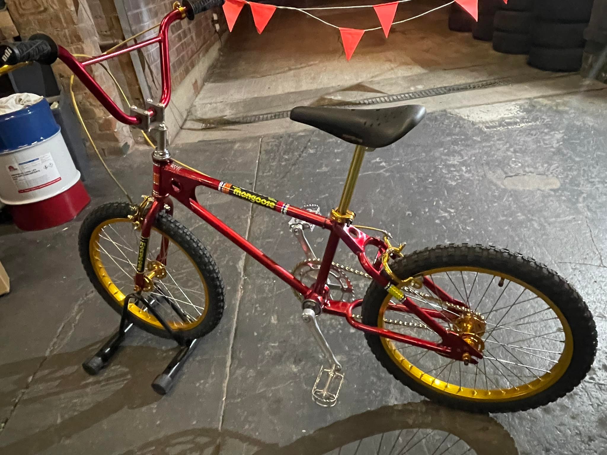 Candy red 1979 Mongoose team bike completed