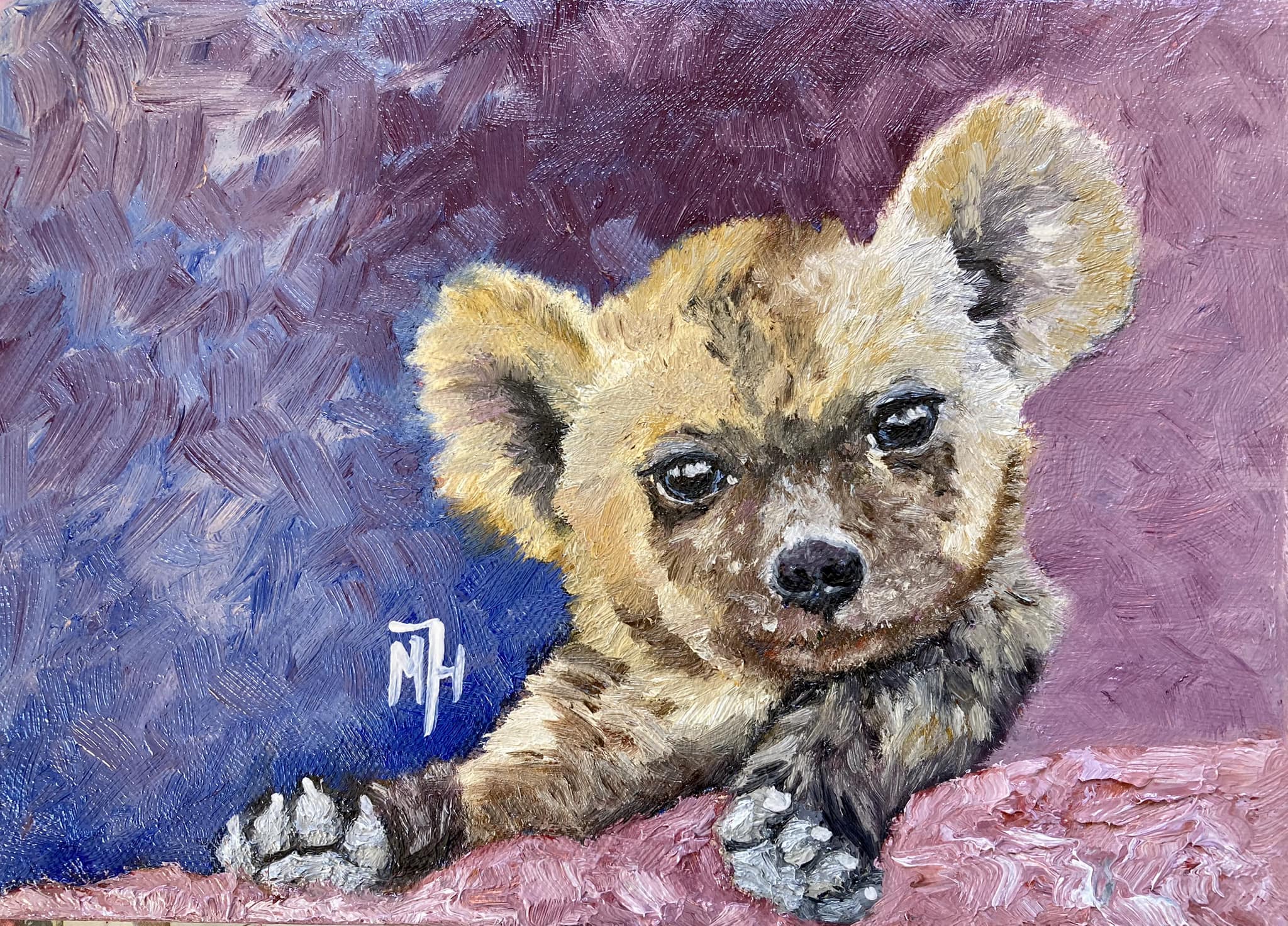 The vacuum cleaner of the African bush. A hyena in pastels on