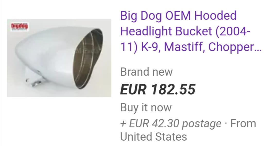 Big Dog Motorcycles OEM Chrome Headlight Beauty Ring – Hooded Bezel – 2004-2011