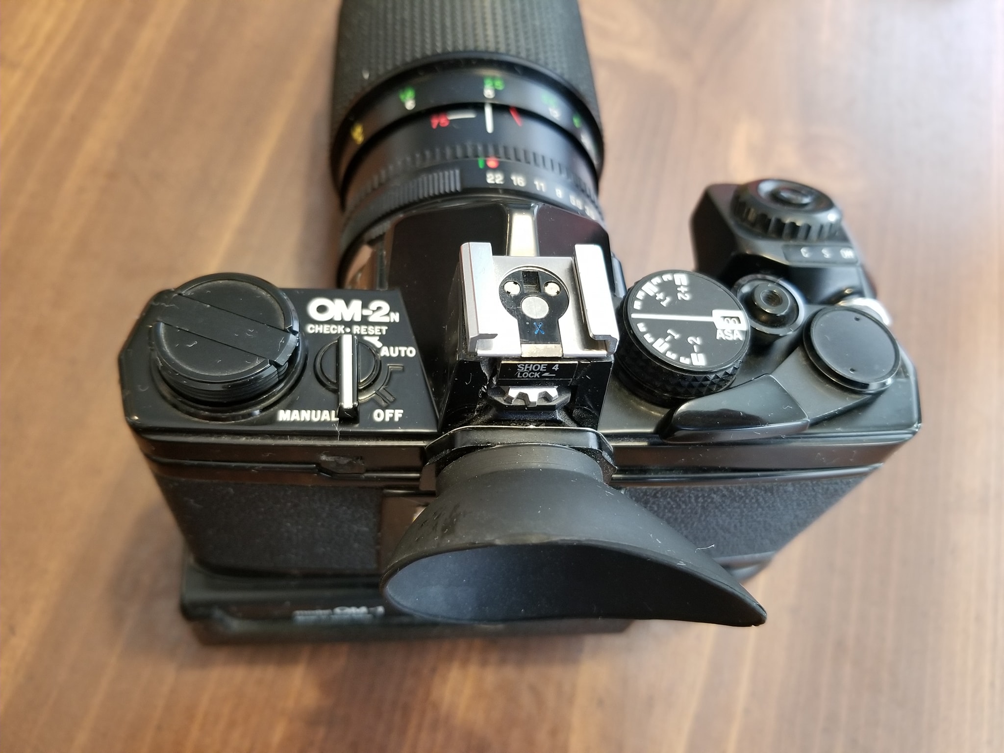 Olympus OM-2N power winder cover and self timer lever replacement