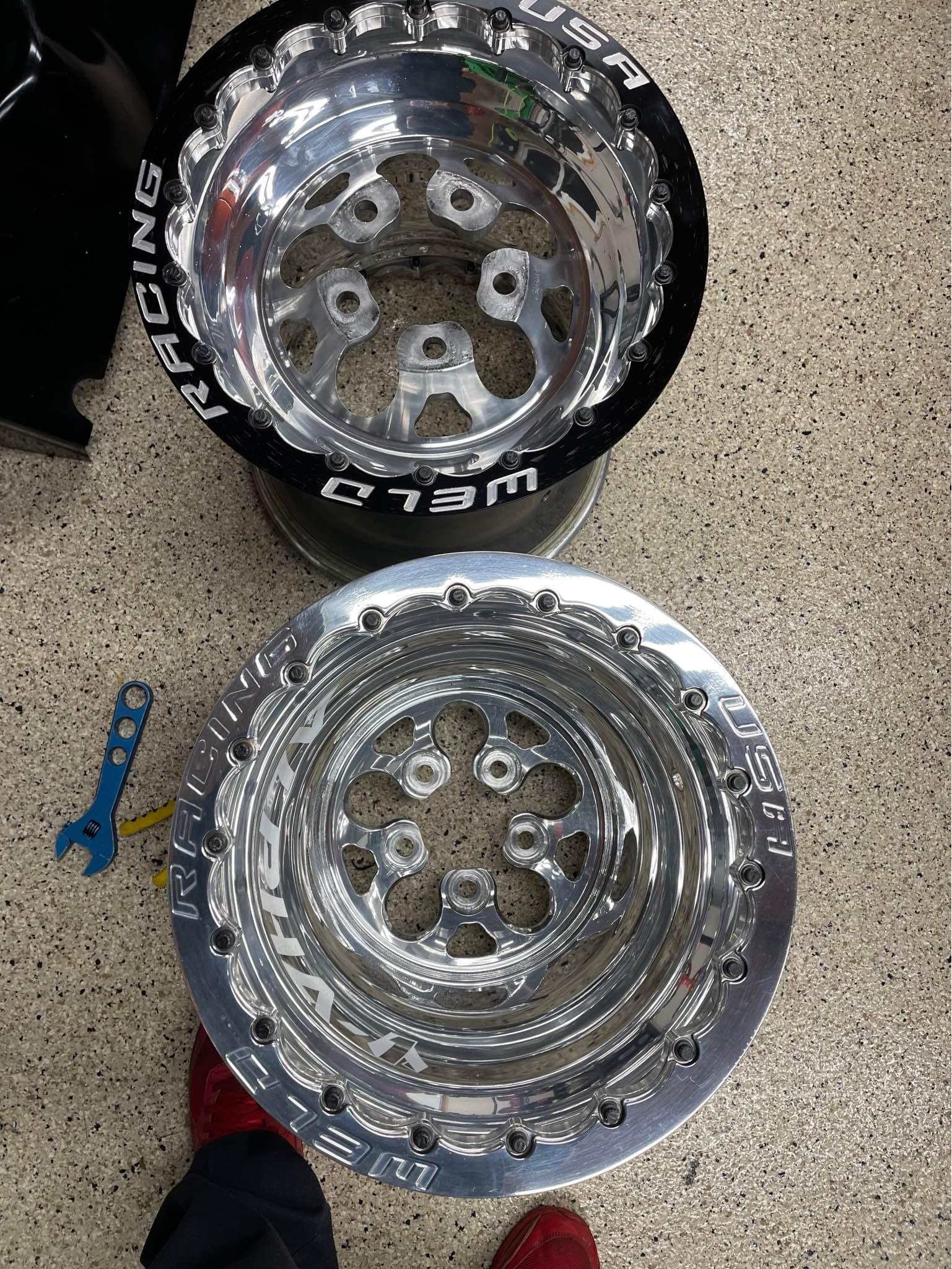 Weld alpha-1 pro alpha double bead lock 15x15 2” back space 5x5 wheels ...