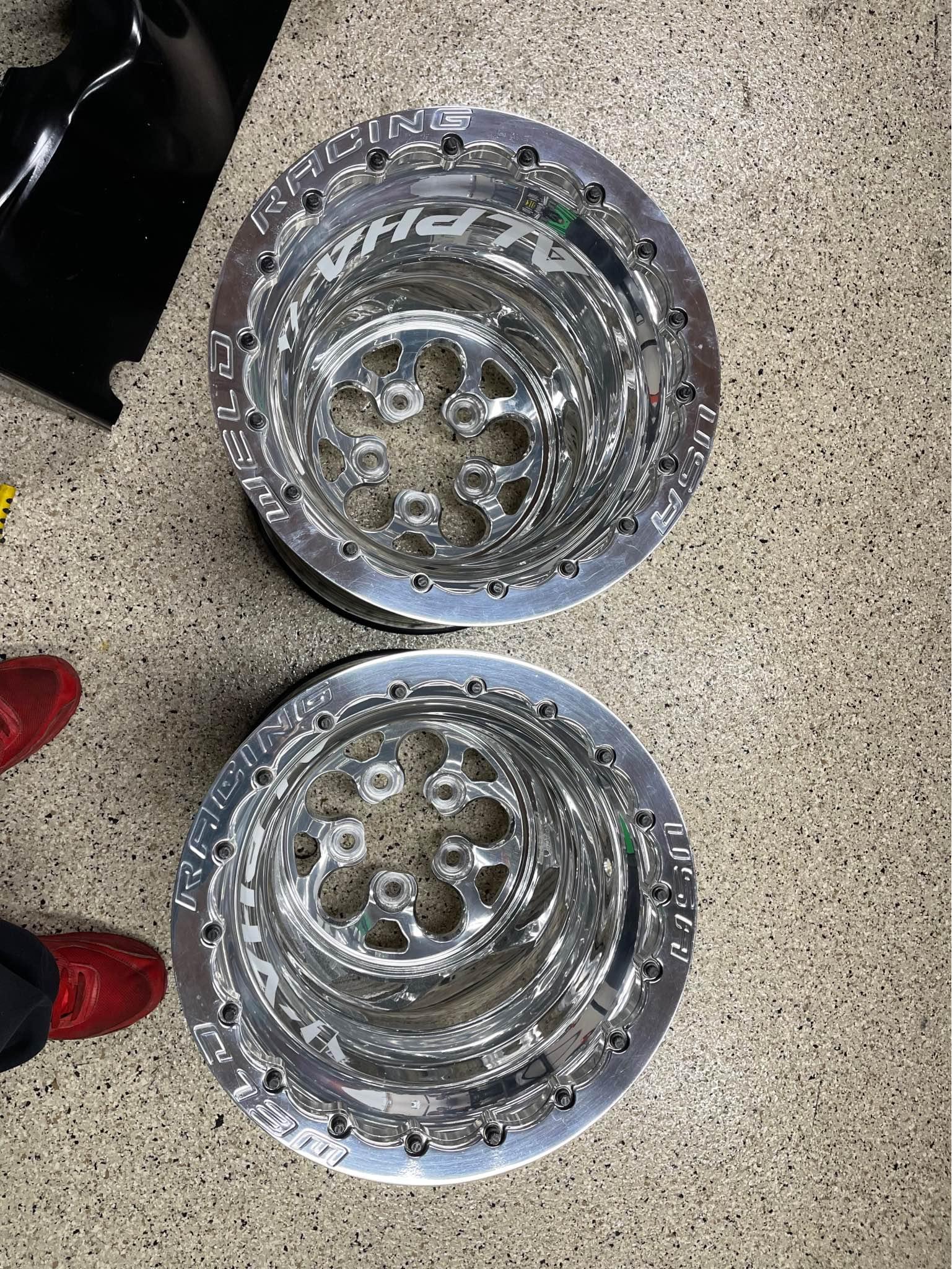 Weld alpha-1 pro alpha double bead lock 15x15 2” back space 5x5 wheels ...