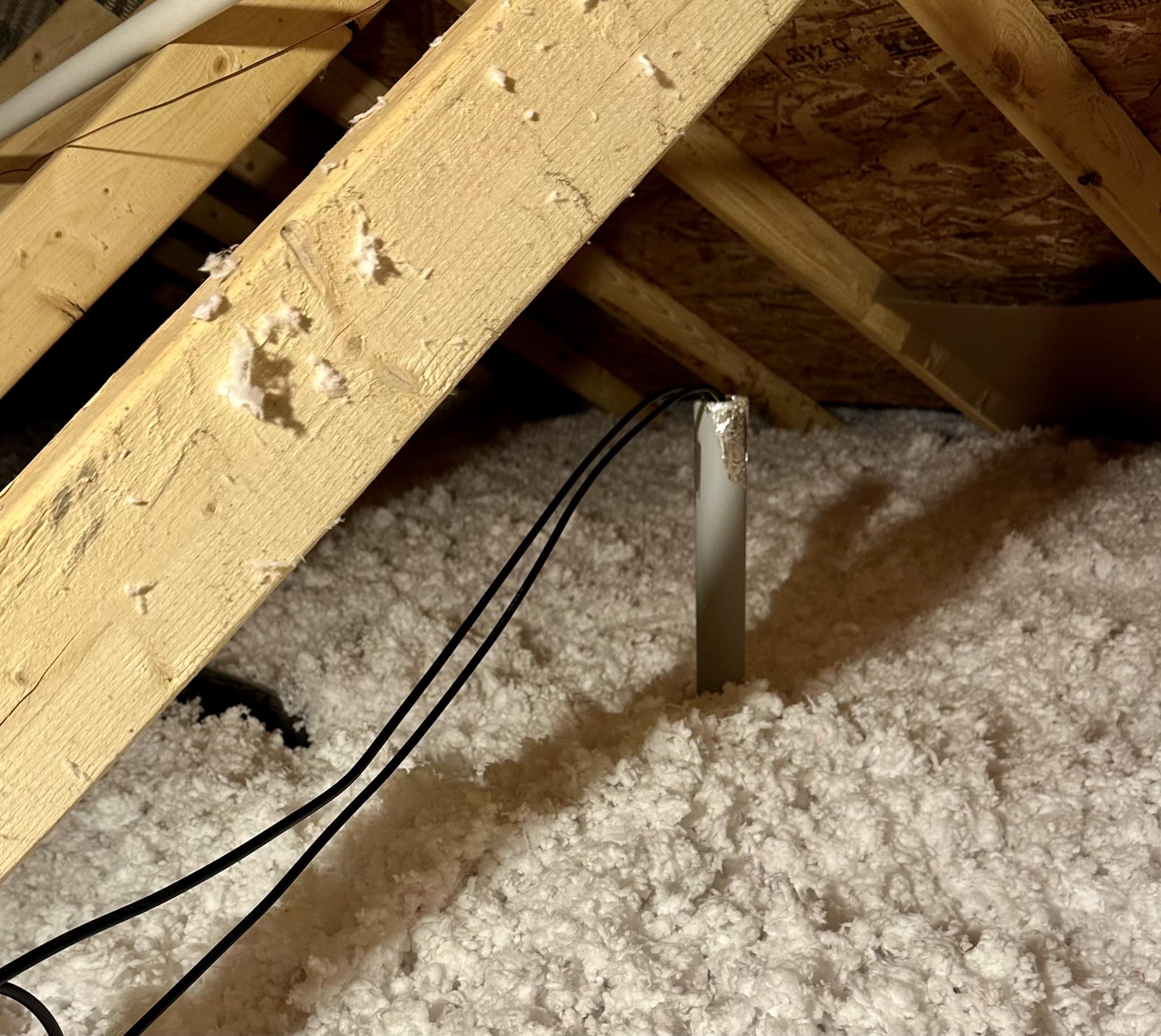Attic to basement pass-through tube installation tip
