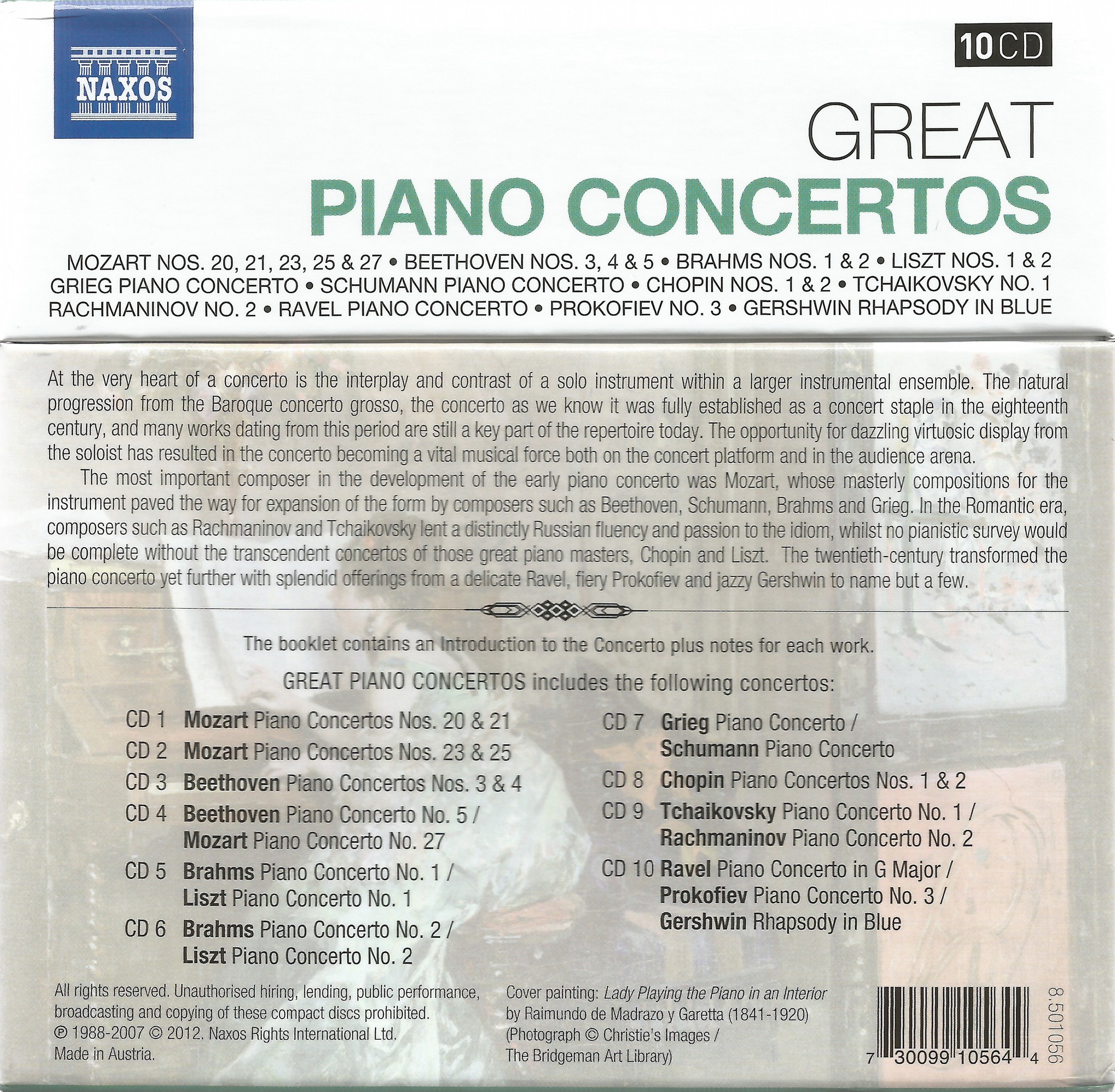 Classical piano concertos on DVD and CD