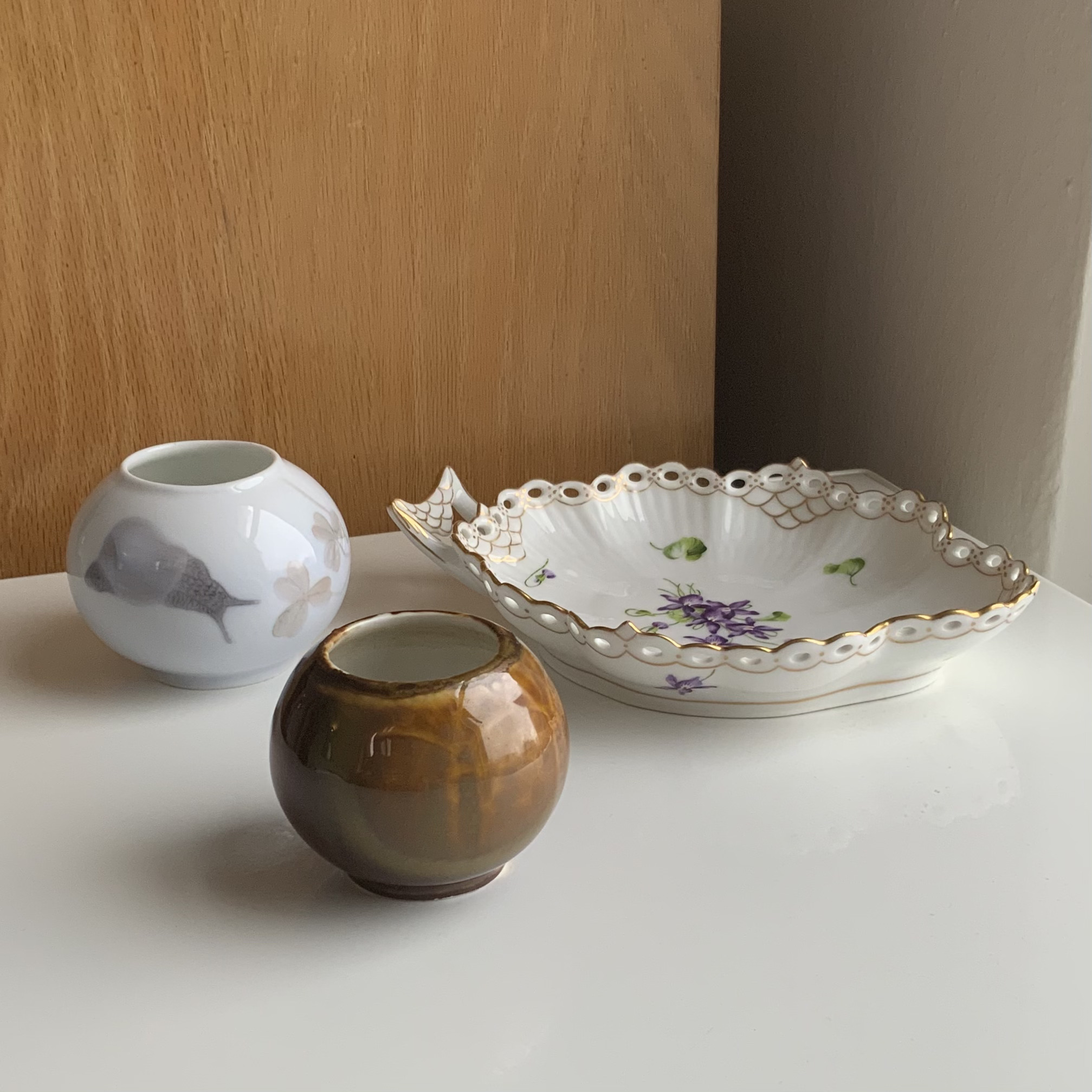 花瓶・フラワースタンド Blue Fluted Lace Vase Royal Copenhagen Blue