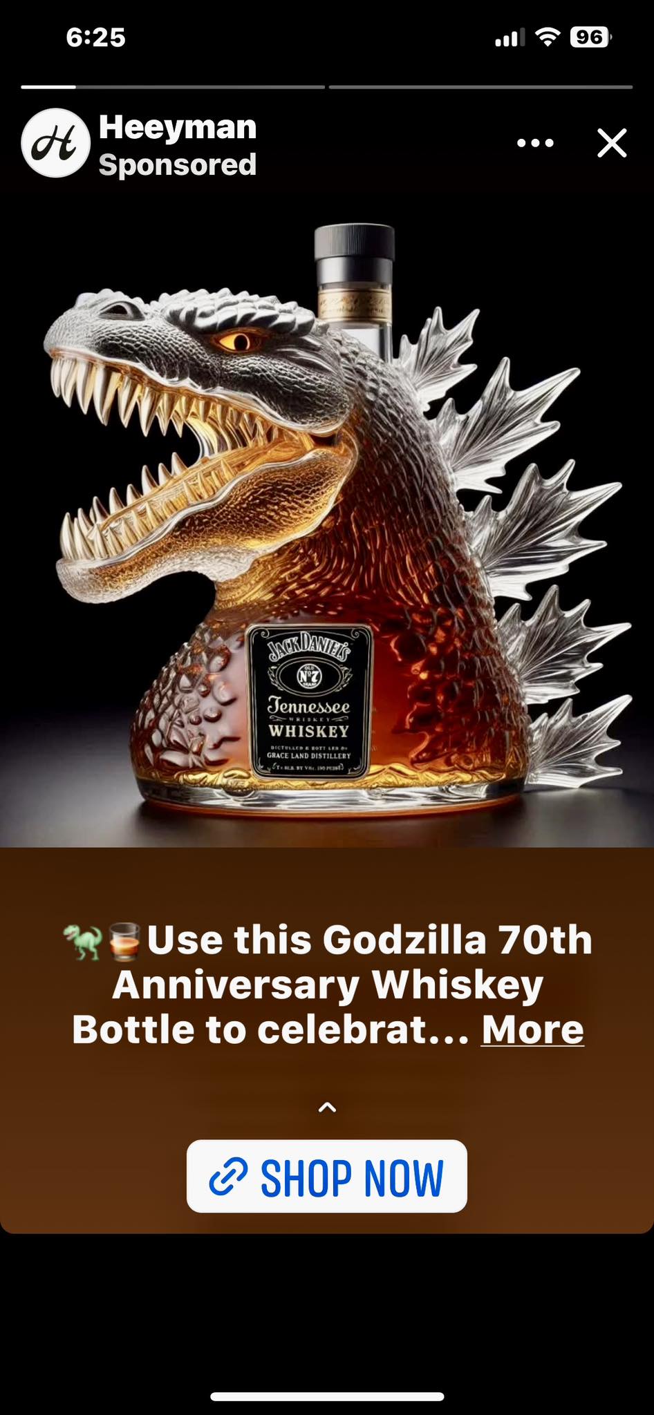 Unique 1980s Godzilla liquor decanter gift