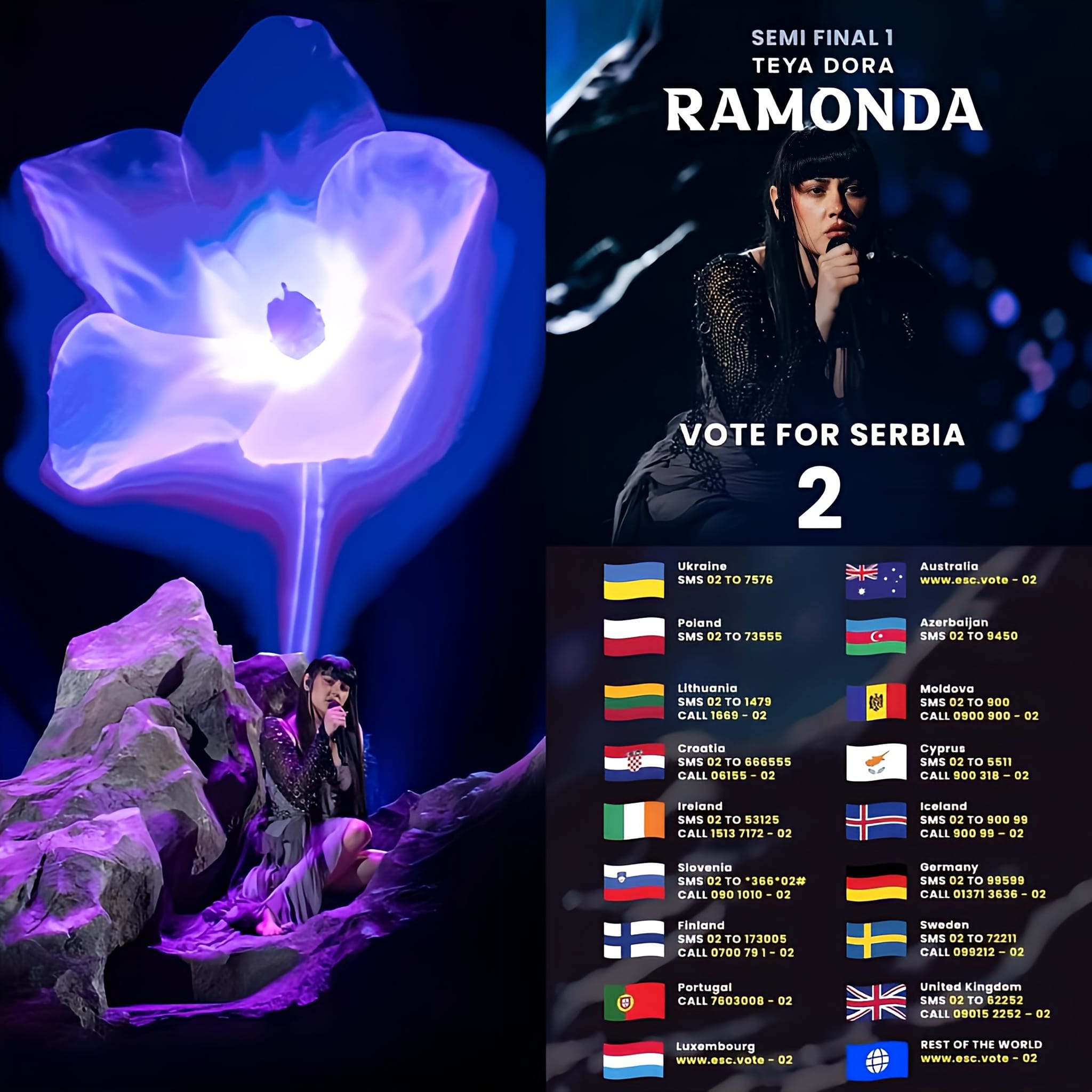 Eurovision Fans - ☎️ The numbers on which you can vote for TEYA DORA ...