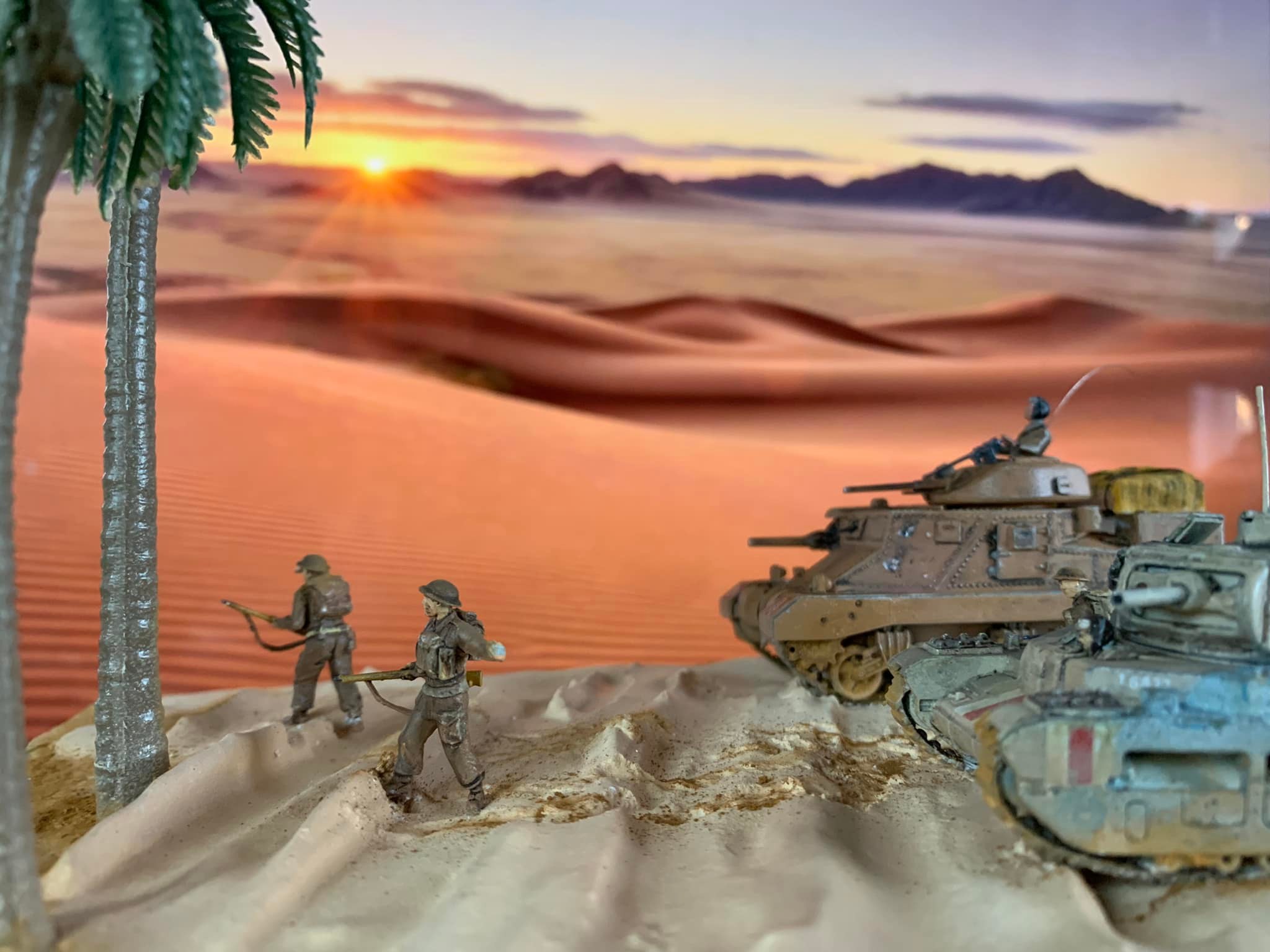 Matilda and Lee Grant diorama in the desert