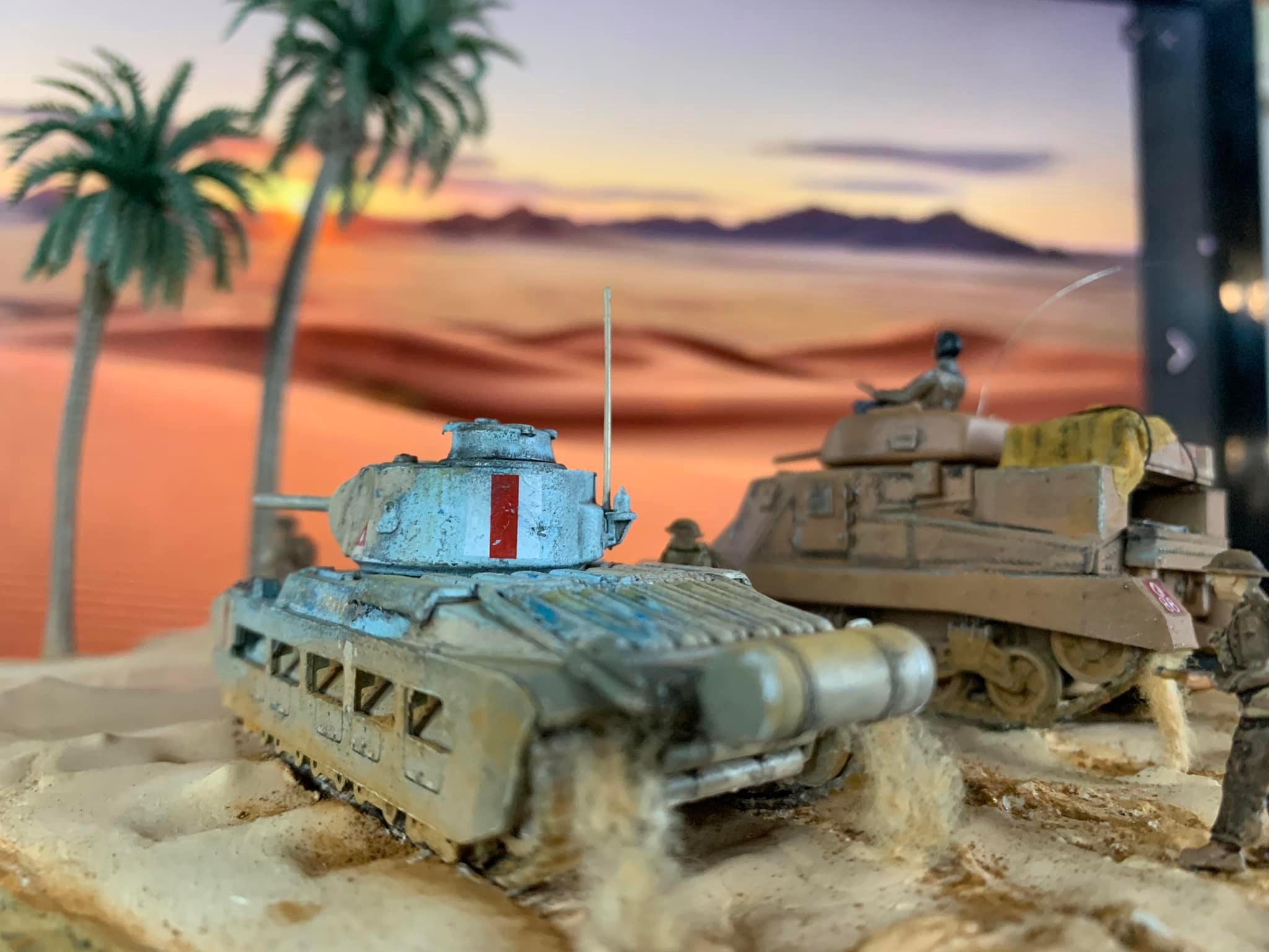 Matilda and Lee Grant diorama in the desert