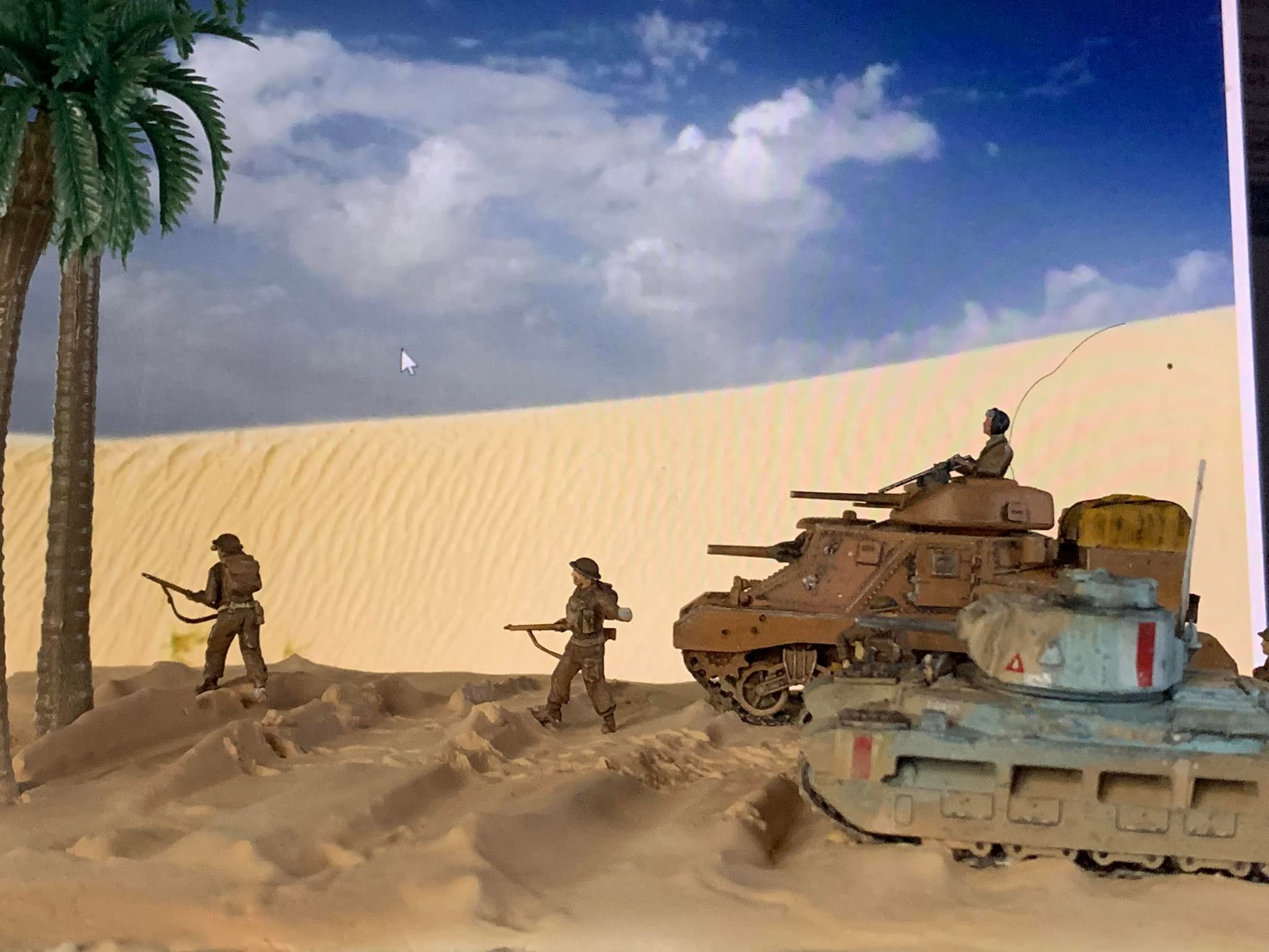 Matilda and Lee Grant diorama in the desert