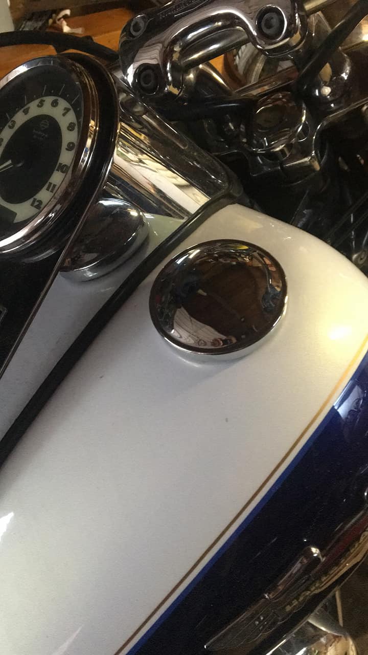 Vintage Chrome Spike Gas Cap Cover Harley Knucklehead